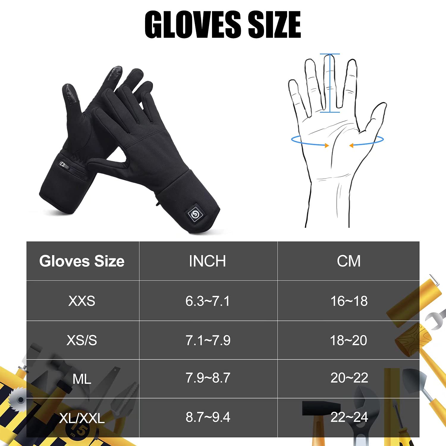 Rechargeable Electric Heated Gloves for Men & Women - Thin Battery-Powered Winter Work Gloves for Outdoor Activities, Skiing, and Cold Weather Protection