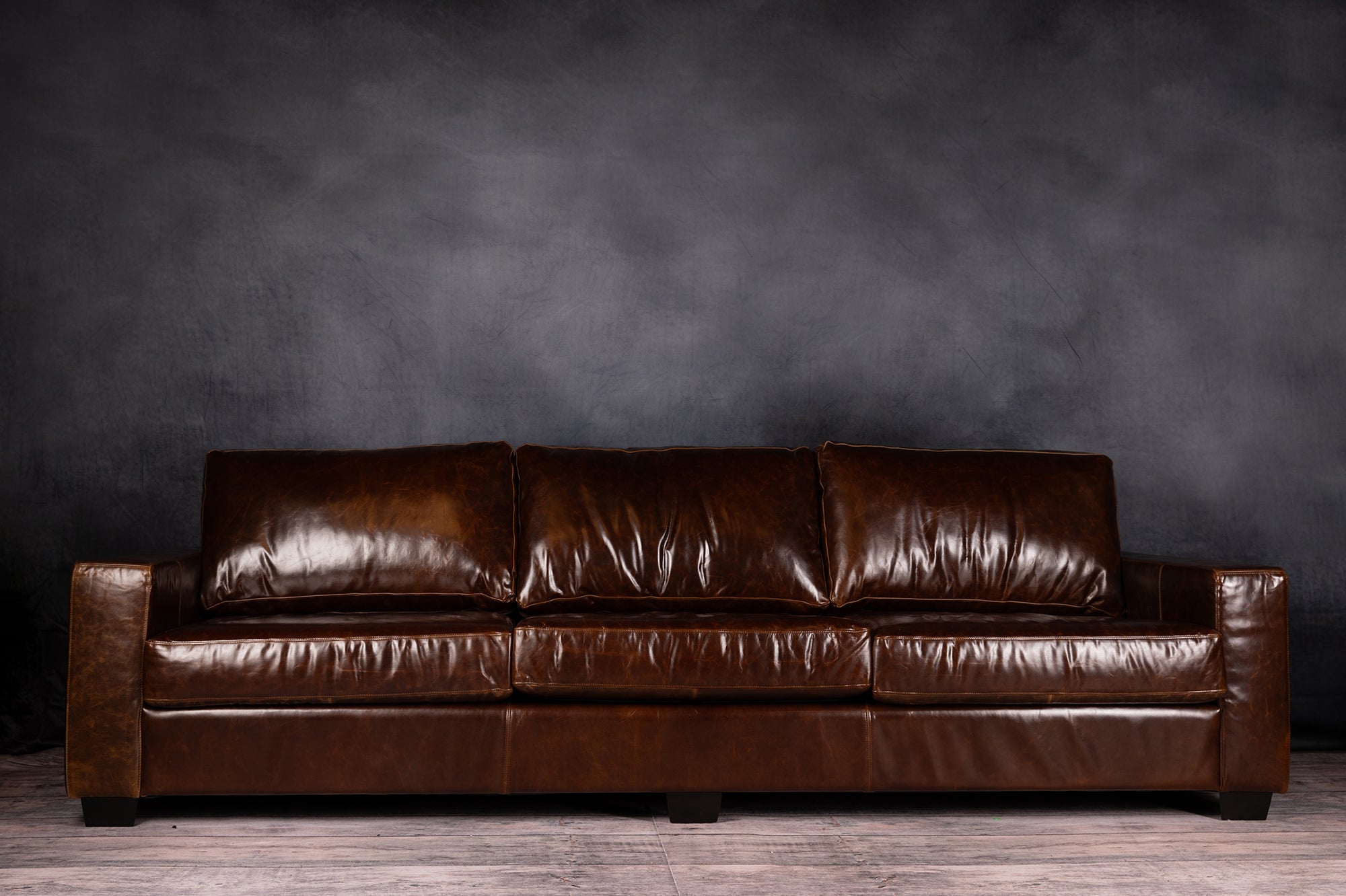 Luxury Metropolis Leather Sofa - Modern Genuine Leather Couch for Living Room, Office & Lounge - Comfortable & Stylish Home Furniture