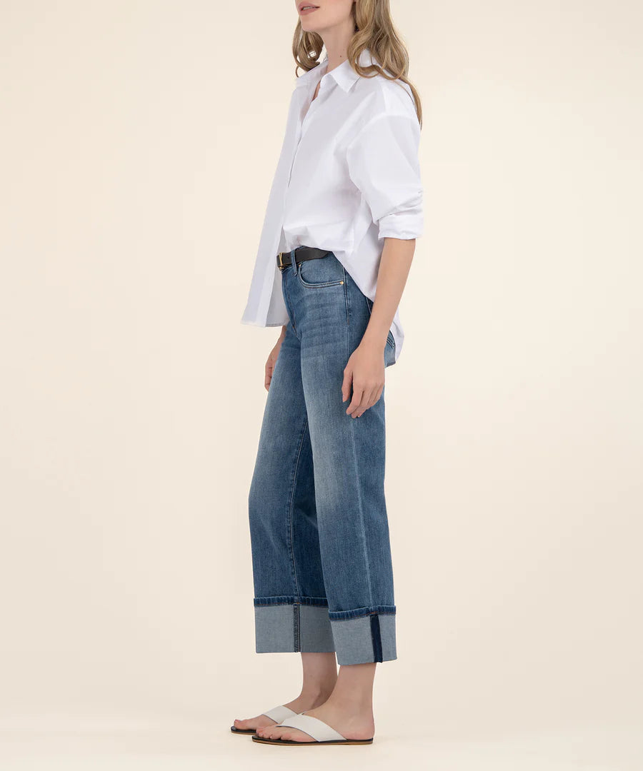 Kut Charlotte High Rise 4 Roll Up Jeans for Women - Stretch Denim Skinny Jeans with Rolled Hem | Perfect for Casual Outfits, Date Nights & Street Style Fashion