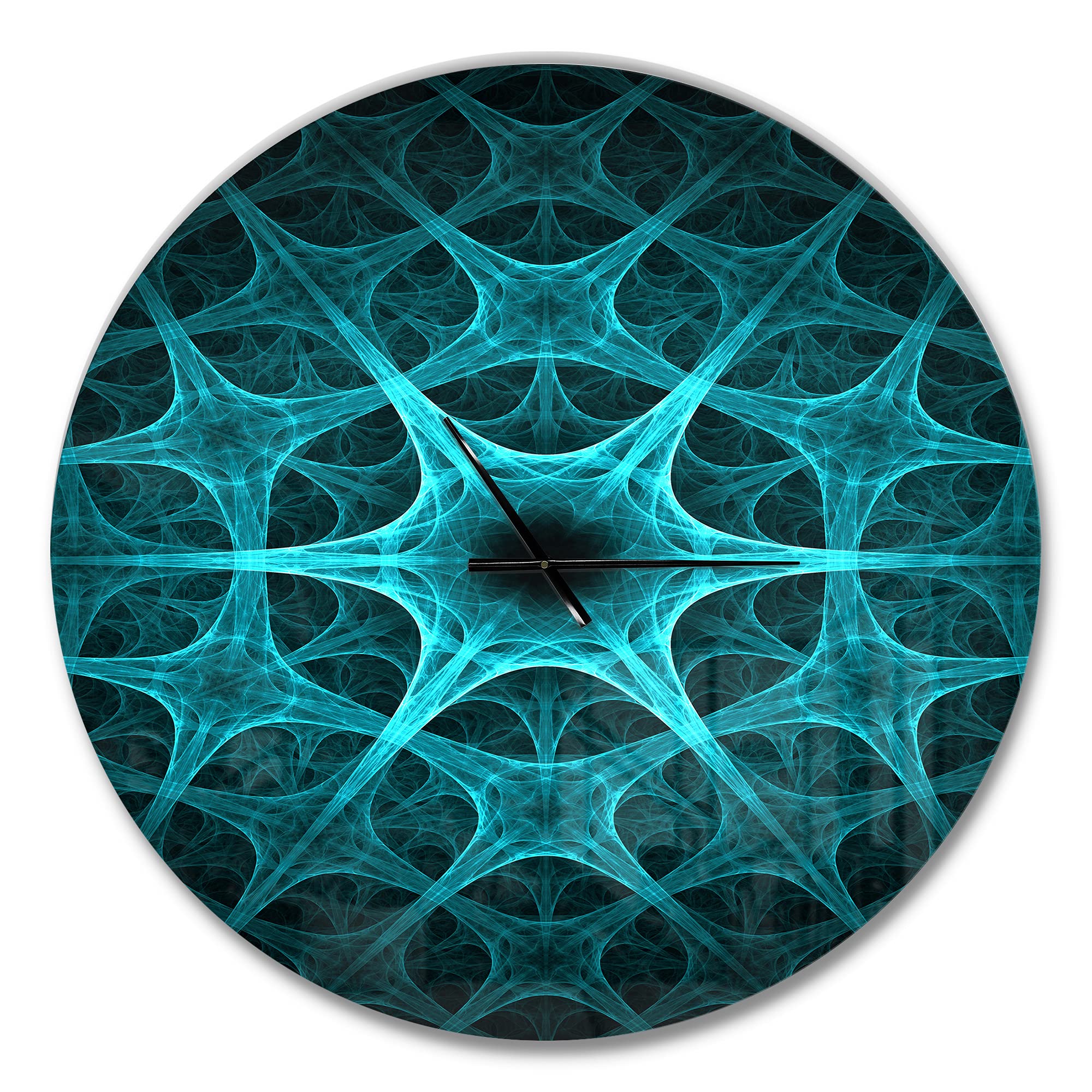 Abstract Blue Ice Flower Modern Wall Clock - Stylish Home Decor for Bedroom, Bathroom, Office & Living Room | Perfect for Contemporary Spaces & Gift Giving