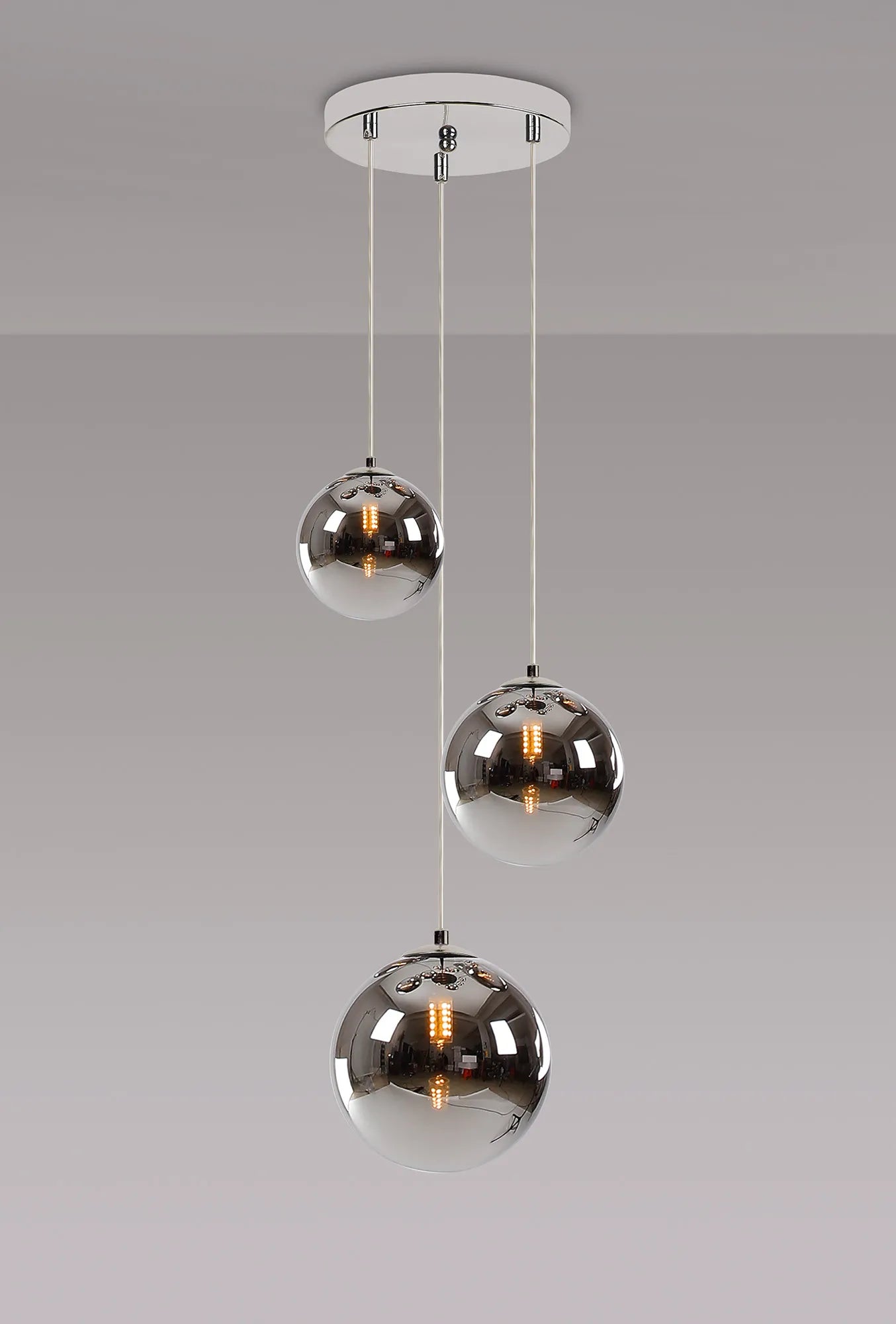 Austin 31cm Round Glass Pendant Light Fixture with 3 G9 Bulb Sockets - Perfect for Kitchen Island, Dining Room, and Modern Home Lighting
