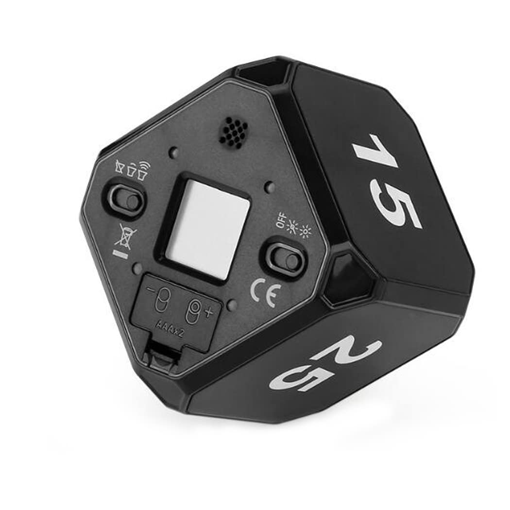 Hoshen Gravity Sensor Cube Timer - 5/15/25/45 Minute Countdown Kitchen Timer for Baking, Cooking, Study & Productivity - Black (Battery Not Included) | Perfect for Home, Office & Classroom Use