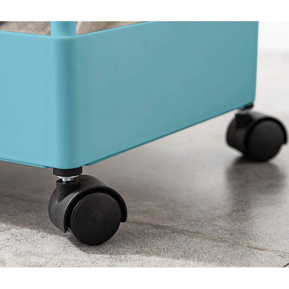 BEEY 4-Tier Slim Rolling Storage Cart with Wheels - Compact Utility Organizer for Kitchen, Bathroom, Bedroom, Office - Blue | Perfect for Craft Supplies, Bath Essentials & Small Space Storage