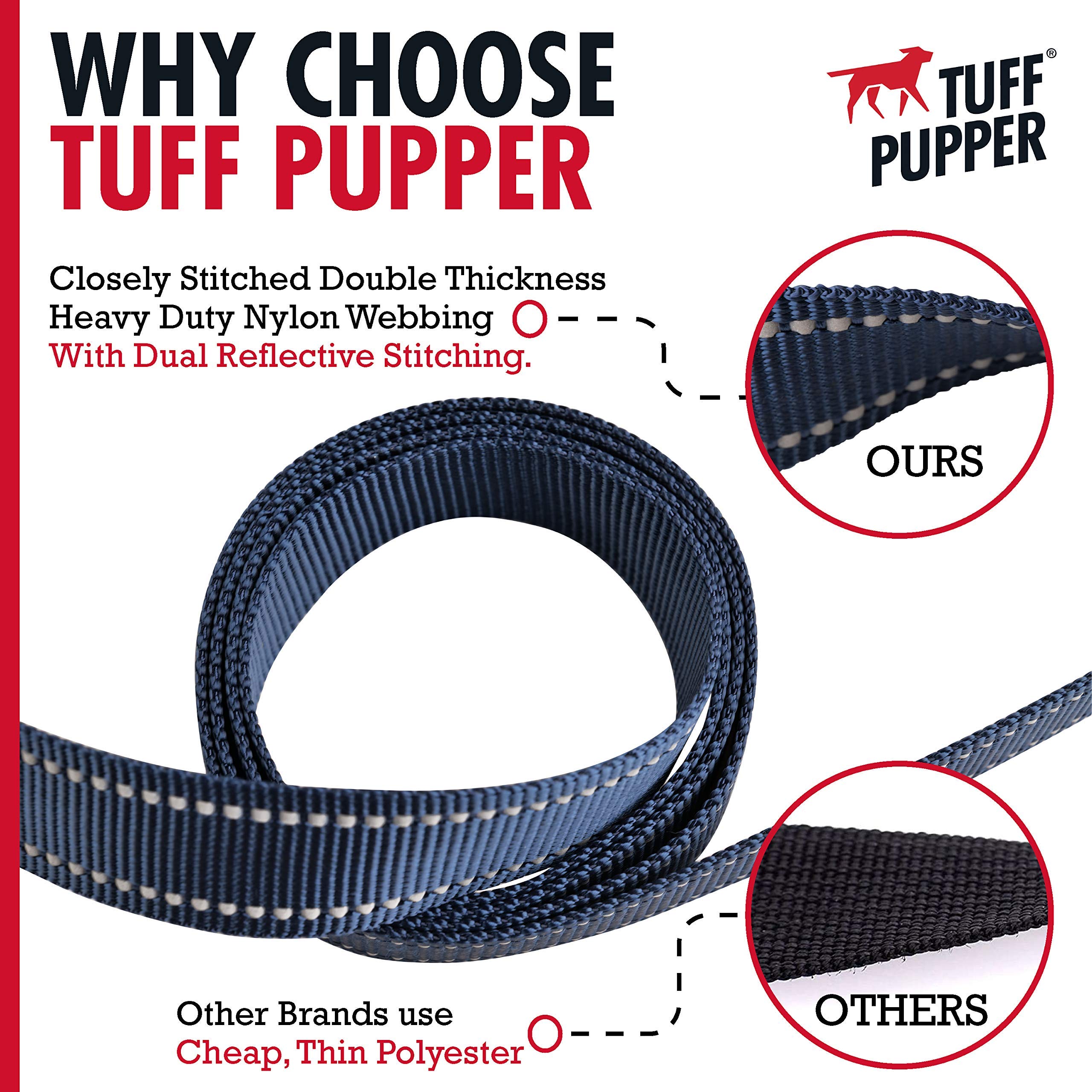 Tuff Pupper Heavy Duty Dog Leash and Collar Set (11-14