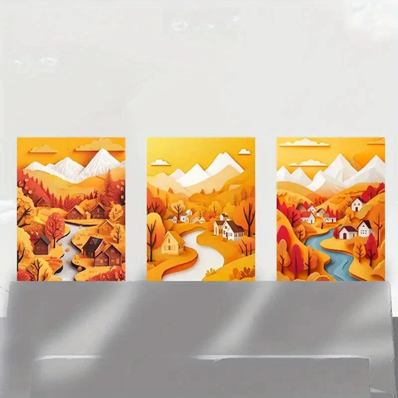 3-Piece Abstract Colorful Yellow & White Metal Wall Art - Ready to Hang Modern Home Decor for Living Room, Bedroom & Office