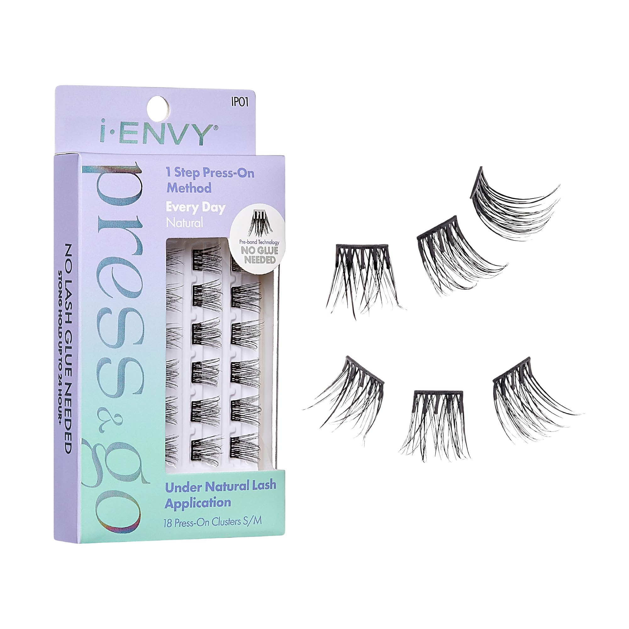 i-ENVY Press&Go Self-Adhesive Eyelash Clusters - No Glue Needed False Lashes for Easy 1-Step Application | Natural Look for Everyday Wear | Perfect for Work, Parties & Special Occasions