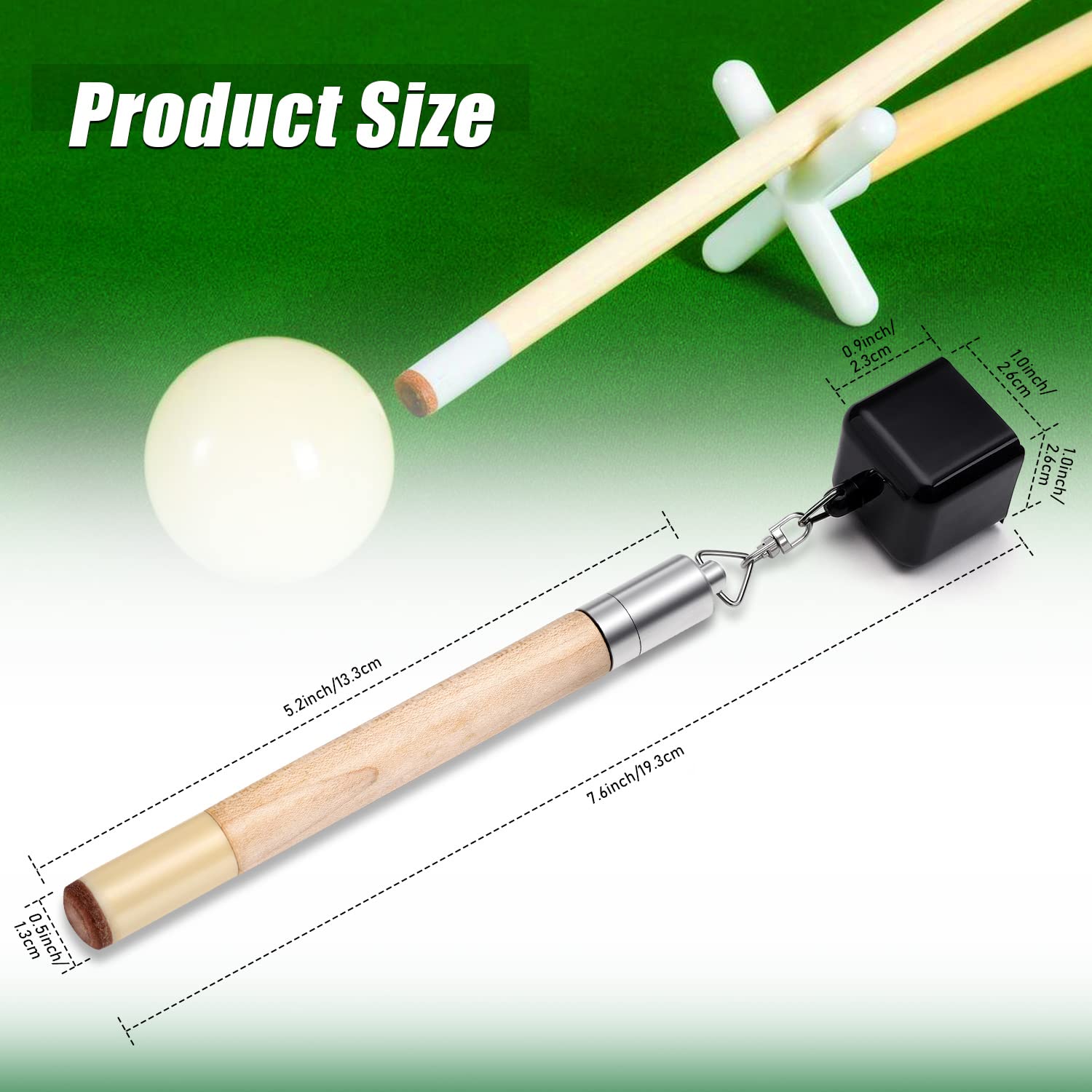 TOBWOLF 2-in-1 Billiard Chalk Holder & Cue Tip Pricker - Non-Slip Pool Table Accessories for Snooker, 8 Ball, 9 Ball - Perfect for Home Game Rooms, Bars & Professional Tournaments