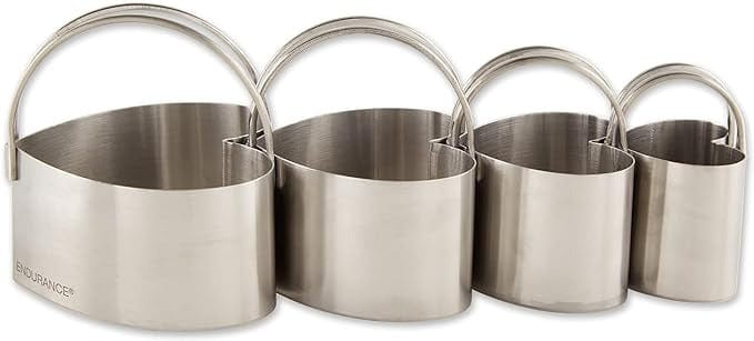 Heart-Shaped Biscuit Cutter Set of 4 - Stainless Steel Cookie Cutters for Baking, DIY Crafts, Valentine's Day & Holiday Treats