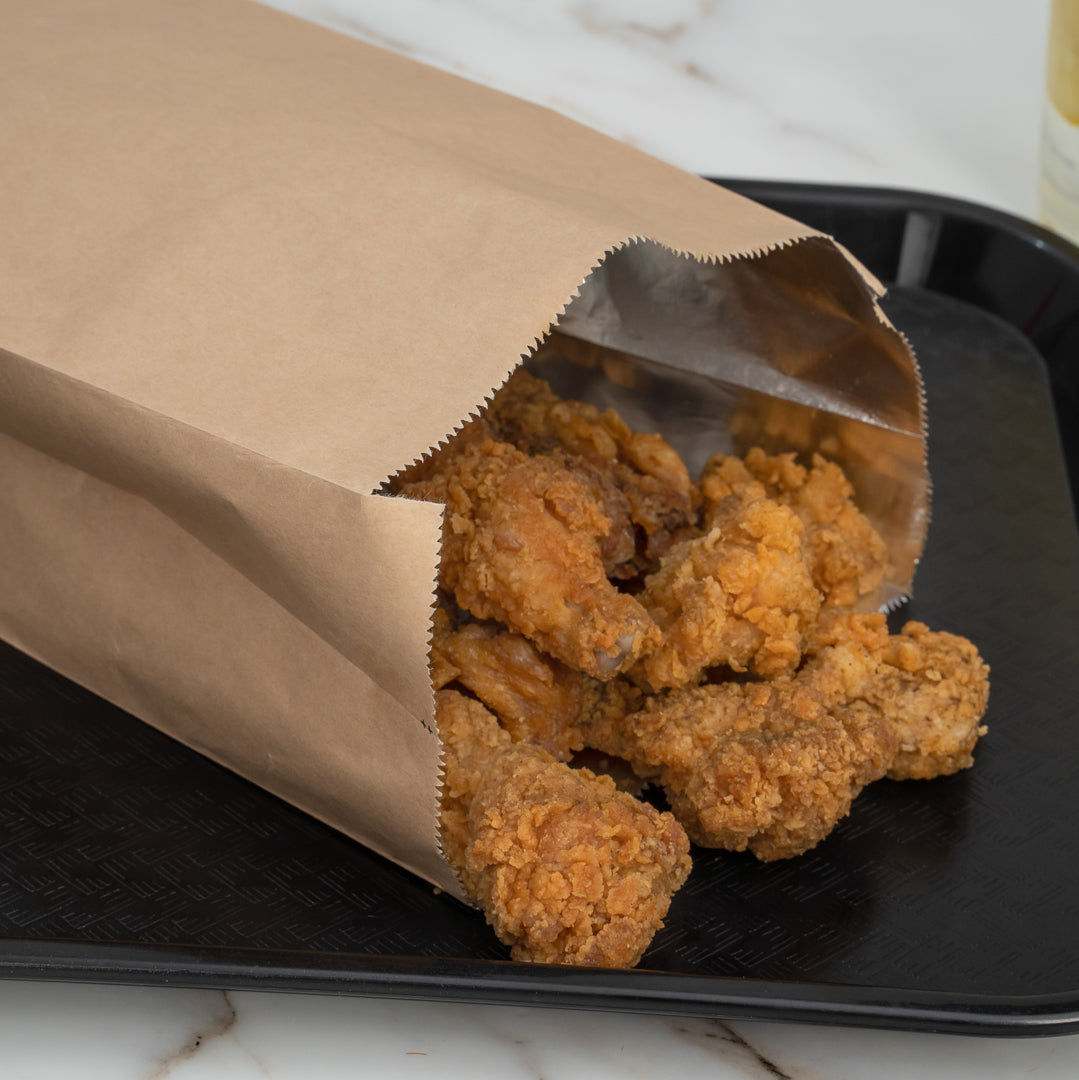 Eco-Friendly Kraft Paper Foil Bags with Bon Appetit Print - 1/2 Gallon Size (6.5