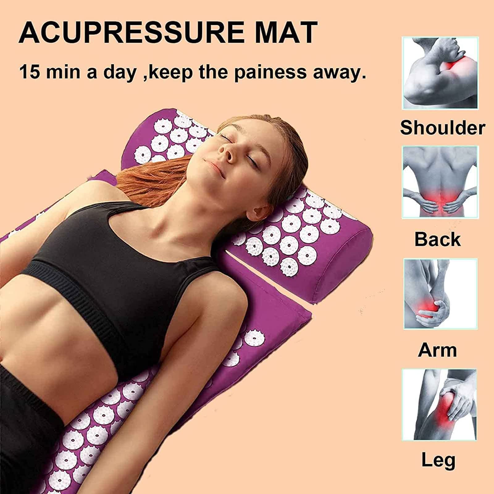 Lotus Acupuncture Mat Set - Acupressure Massage Mat for Feet, Back & Leg Pain Relief | Yoga & Relaxation Spike Mat for Sleeping, Standing & Floor Use | Perfect for Home, Office & Meditation Spaces