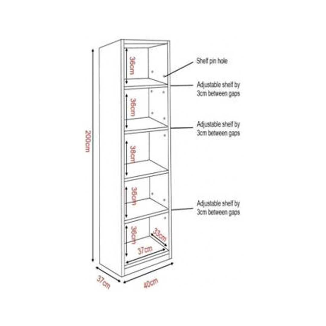 Elizabeth 1 Door Display Unit with Adjustable Shelves - Modern Wooden Bookshelf for Living Room, Bedroom & Office Storage - Perfect for Showcasing Books, Decor & Collectibles