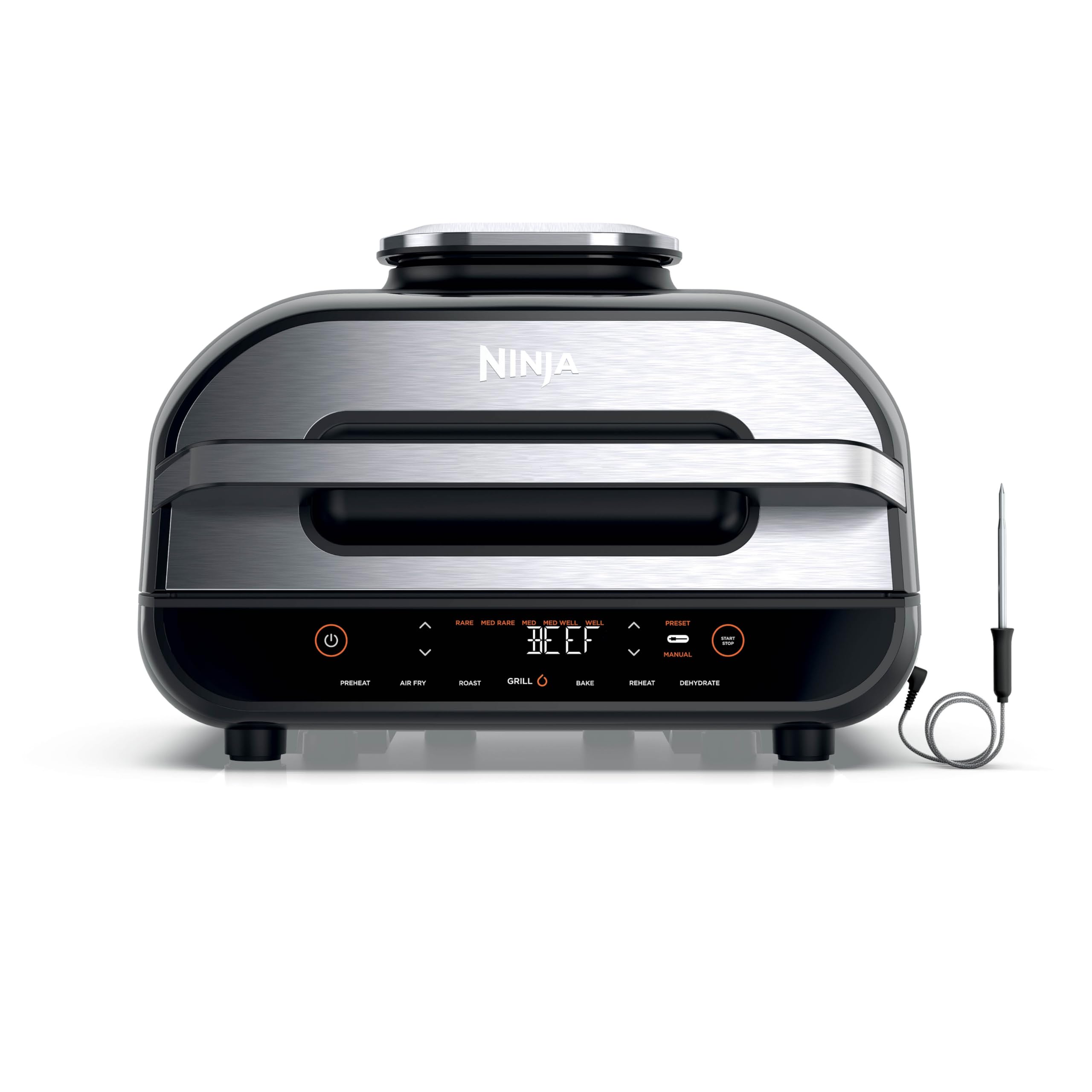 Ninja Foodi Max AG551UK Health Grill & Air Fryer - Grey | 5-in-1 Multi-Cooker for Grilling, Air Frying, Roasting, Baking & Dehydrating | Perfect for Healthy Meals, Family Dinners & Meal Prep