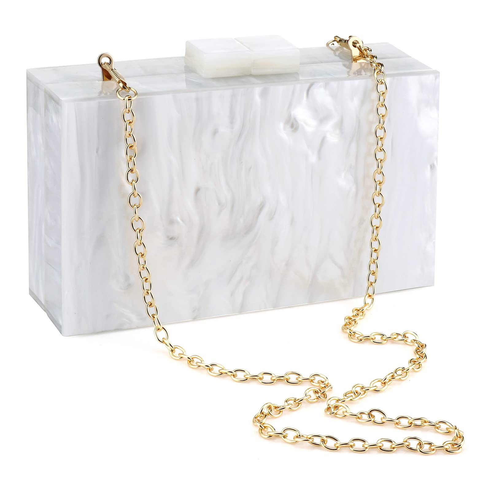 Elegant Marble Acrylic Clutch Purse for Women - Stylish Crossbody Evening Bag for Banquet, Party & Special Occasions