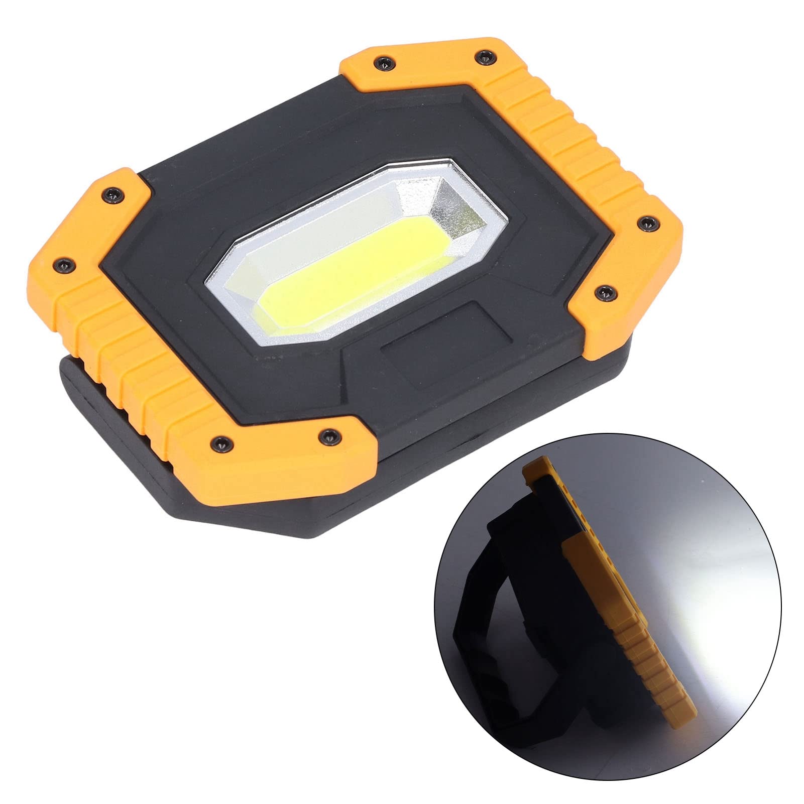 High Power COB LED Work Light - 180° Rotating Bracket, USB Rechargeable Portable Flood Light for Emergency, Camping, Car Repair & Outdoor Activities