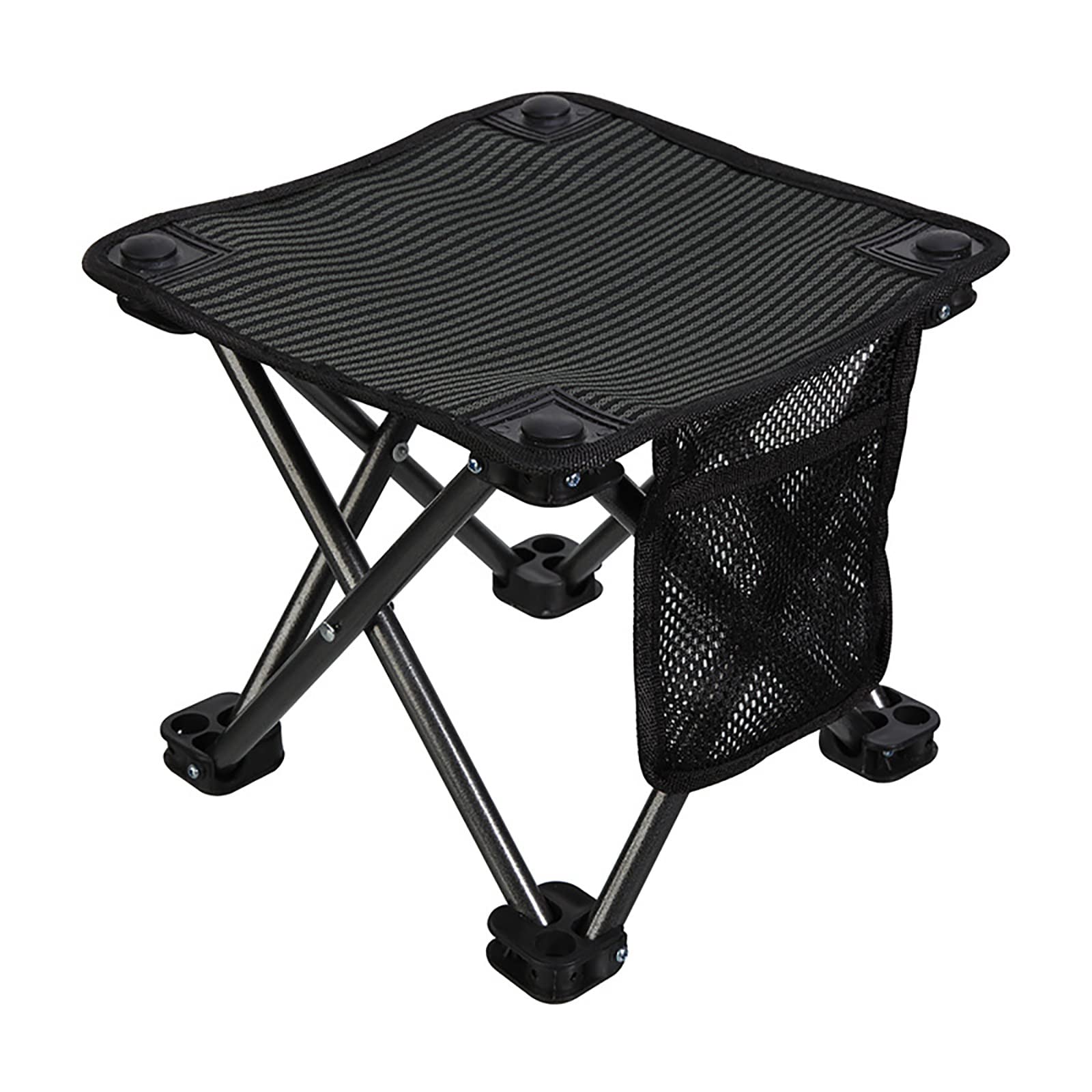 Lightweight Portable Folding Camping Stool - Heavy Duty 300lbs Capacity for Backpacking, Travel & Outdoor Activities - Compact 27x27x23 Inches - Perfect for Camping, Hiking, Fishing & Picnics (Black)