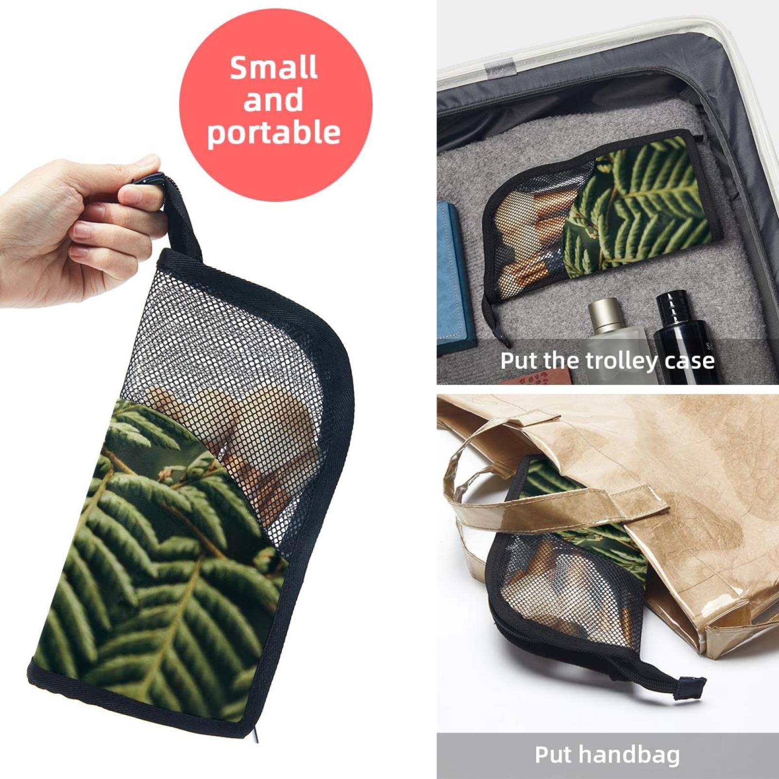 12-Piece Makeup Brush Organizer Bag with Green Plant Tree Leaves Design | Portable Makeup Brush Holder Case for Travel & Home Storage | Perfect for Makeup Artists & Beauty Enthusiasts