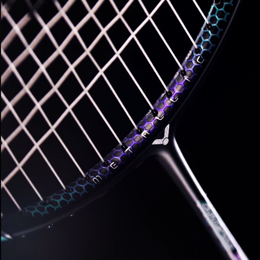 Victor AuraSpeed 90K Metallic Badminton Racket (ARS 90K METALLIC) - Professional Carbon Fiber Shuttlecock Racket for Competitive Play - Preorder Now for Tournament & Training Use