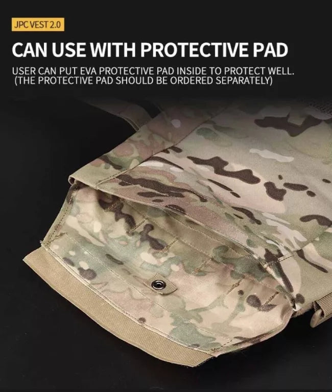 JPC 2.0 Jumpable Plate Carrier Vest - Tactical Body Armor for Military & Airsoft - Lightweight Bulletproof Vest for Outdoor, Training & Combat Use