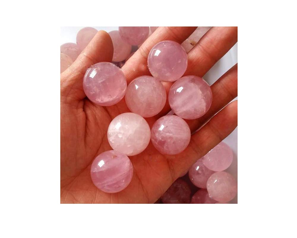 Natural Rose Quartz Healing Crystal Sphere - Pack of 10 Small Gemstone Balls (0.78