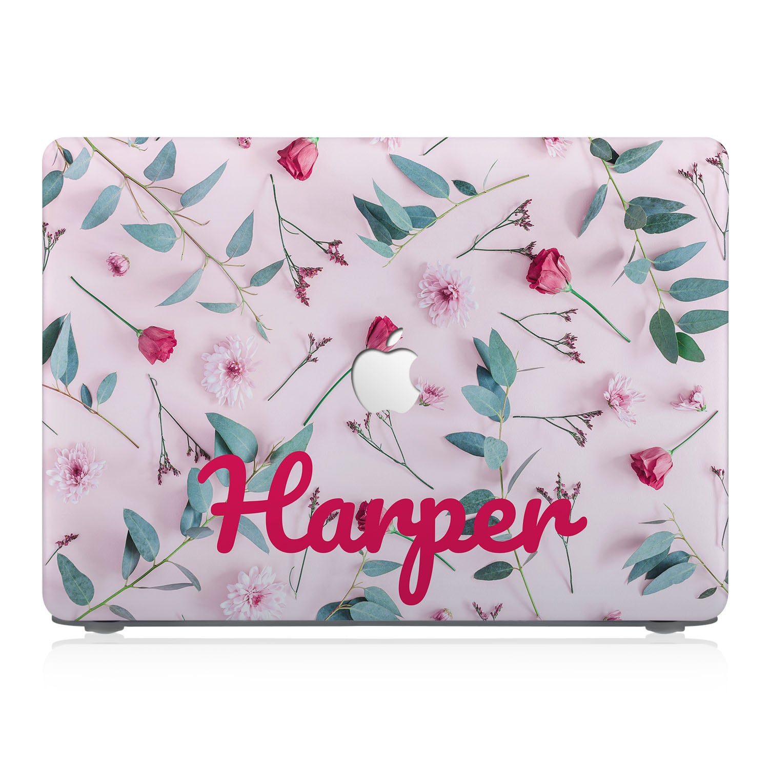 Premium MacBook Pro/Air Protective Case with Flat Flower Design - Slim, Durable Cover for Work, Travel & School