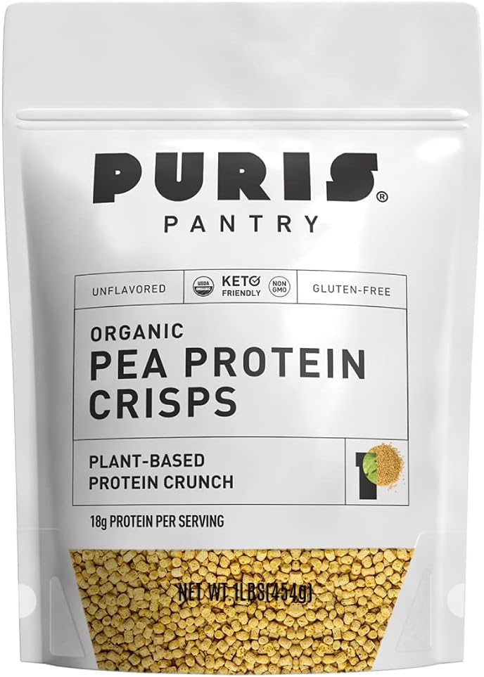 Organic Pea Protein Crisps 1LB | USDA Certified Vegan Protein Snack | Keto, Paleo & Gluten Free | 18g Protein, 7g Net Carbs | Non-GMO, Soy & Sugar Free | Made in USA | Perfect for Post-Workout Recovery & Low-Carb Diet
