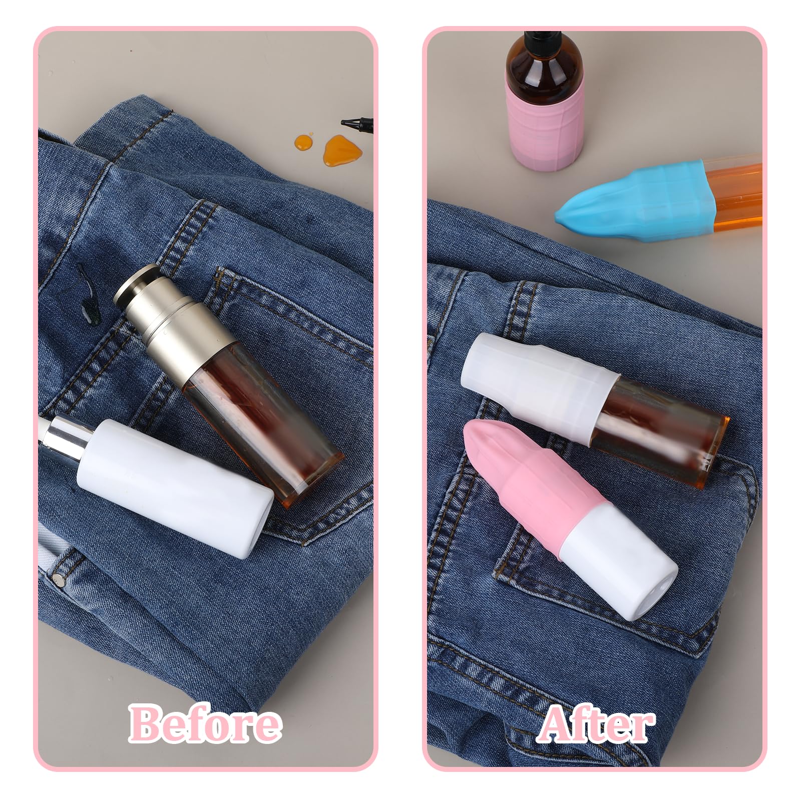 16 Pack Silicone Travel Bottle Covers - Leak Proof Toiletry Sleeves for Shampoo, Conditioner & Body Wash - Cruise Essentials & TSA Approved Travel Accessories (Perfect for Vacations, Camping & Gym Bags)