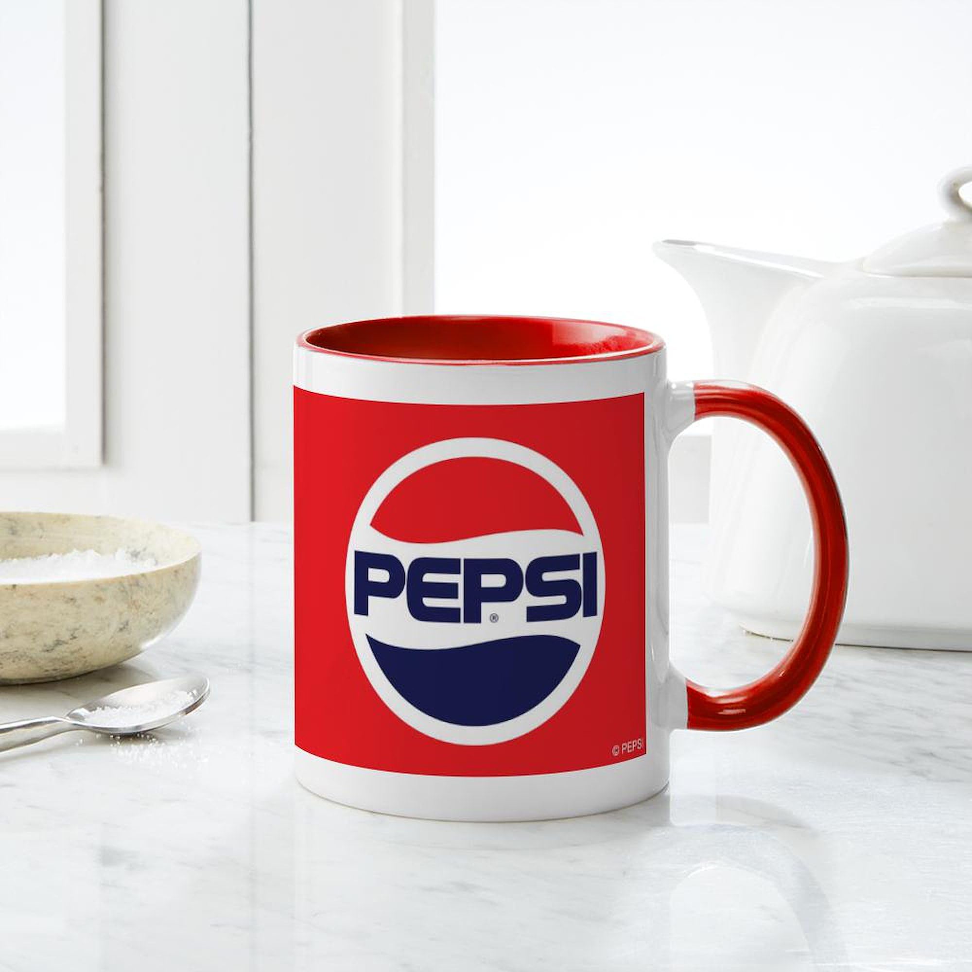 Pepsi Ceramic Coffee Mug 11 oz (325 ml) - Durable & Dishwasher Safe - Perfect for Coffee, Tea, or Hot Chocolate at Home, Office, or Gifts