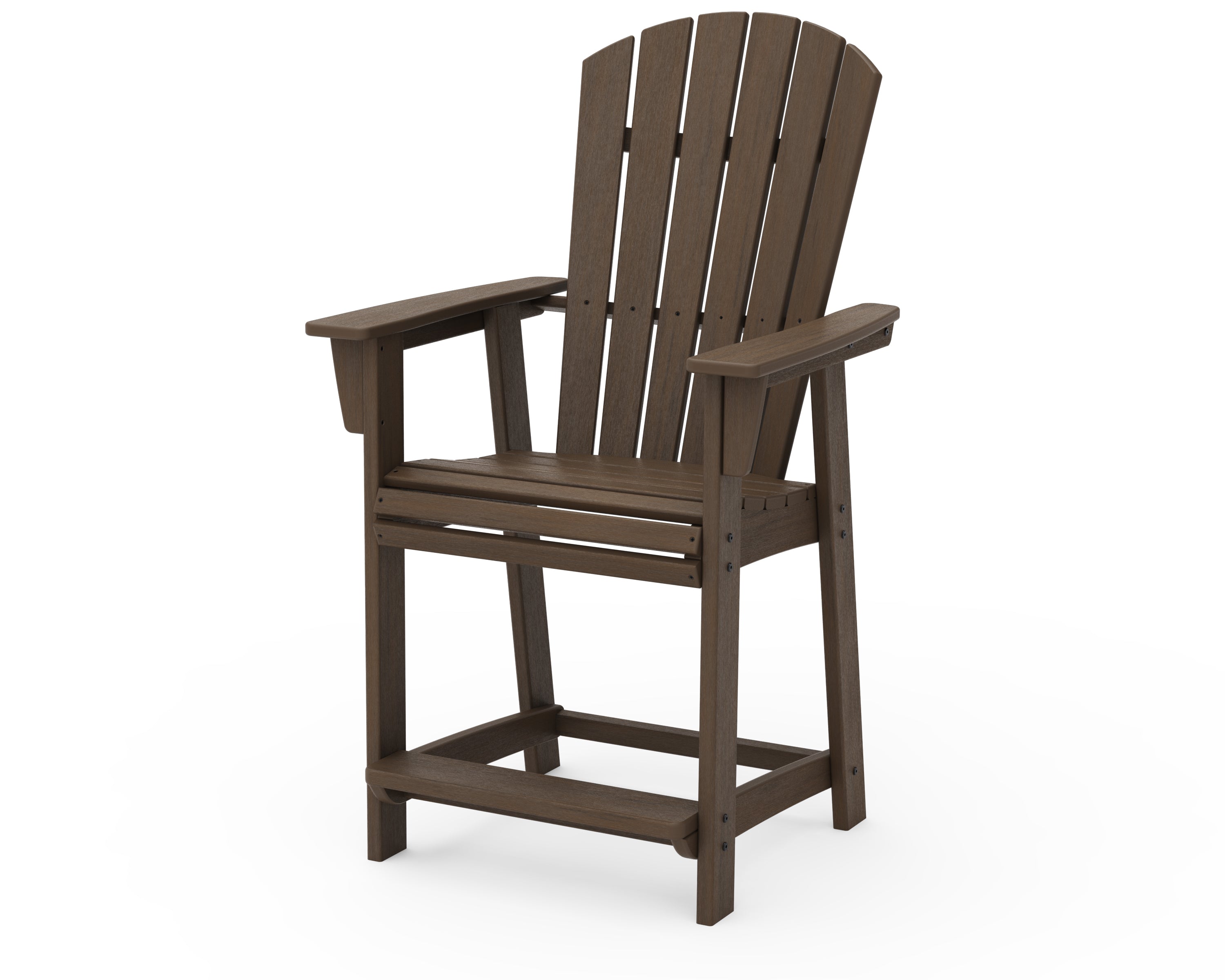 POLYWOOD Nautical Curveback Adirondack Counter Height Chair - Outdoor Bar Stool for Patio, Poolside & Beachfront Dining