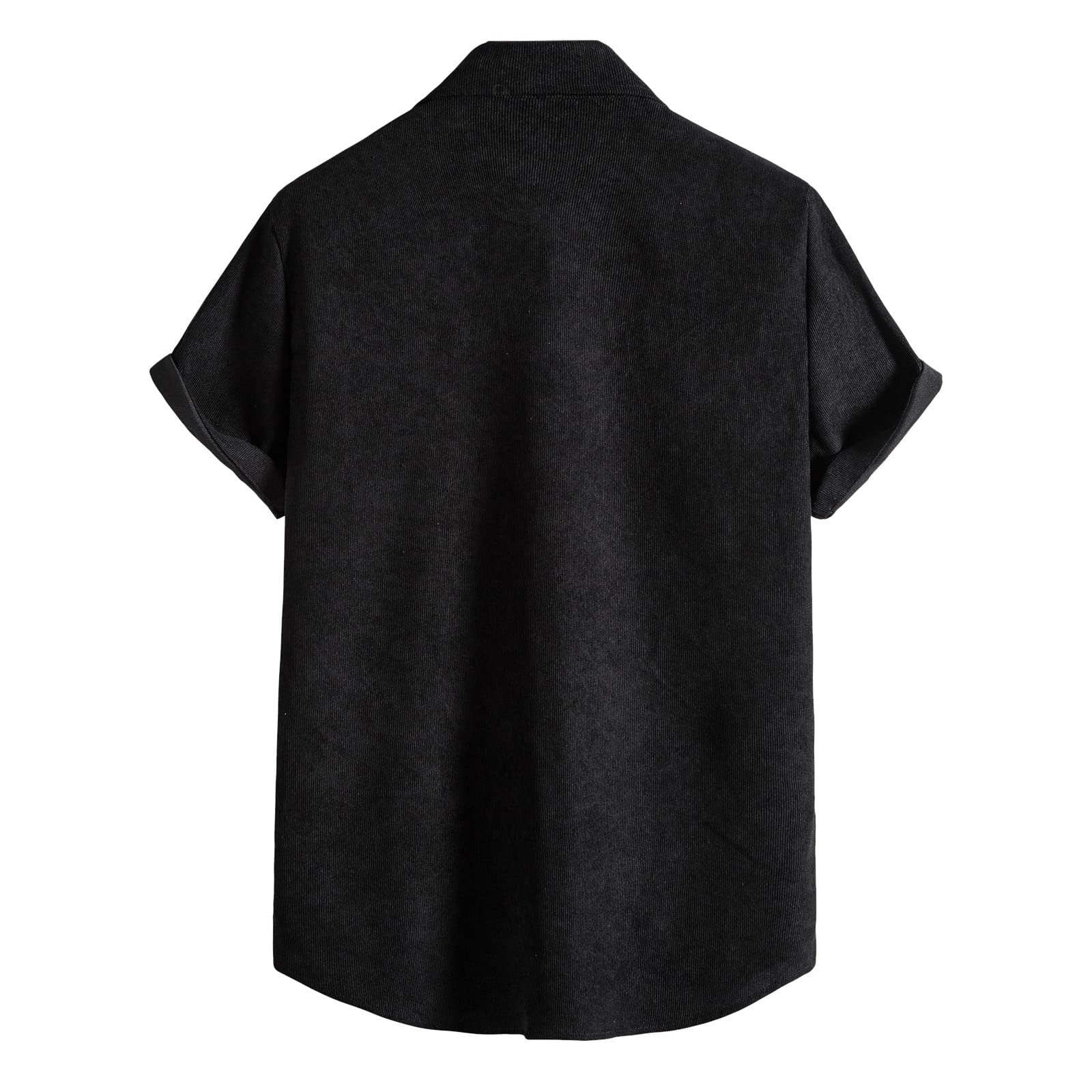 Men's Casual Short-Sleeve Button Down Shirt - Solid Color Spring Fashion Top with Turndown Collar | Perfect for Office, Date Night & Weekend Outings