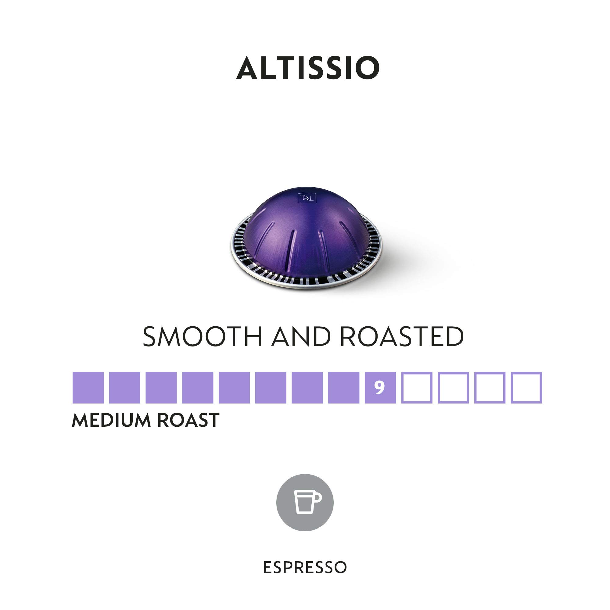Nespresso VertuoLine Coffee Pods - Altissio Medium Roast & Double Espresso Scuro Dark Roast (60 Capsules) | Compatible with Vertuo Machines | Perfect for Home Brewing, Office Use & Gifts