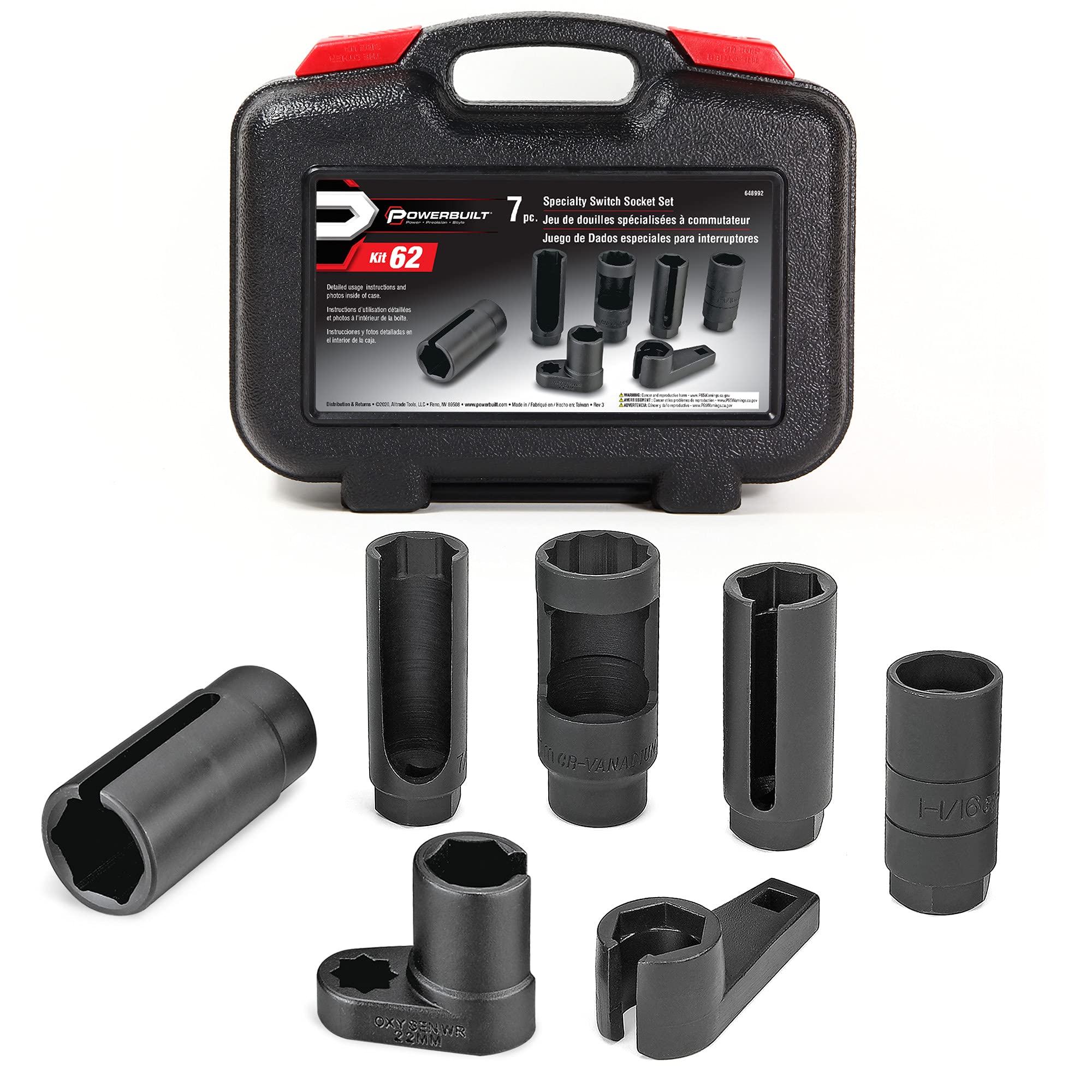Powerbuilt Alltrade 648992 62-Piece Specialty Switch & Socket Tool Kit - Perfect for Electricians, DIY Home Repairs, and Automotive Maintenance