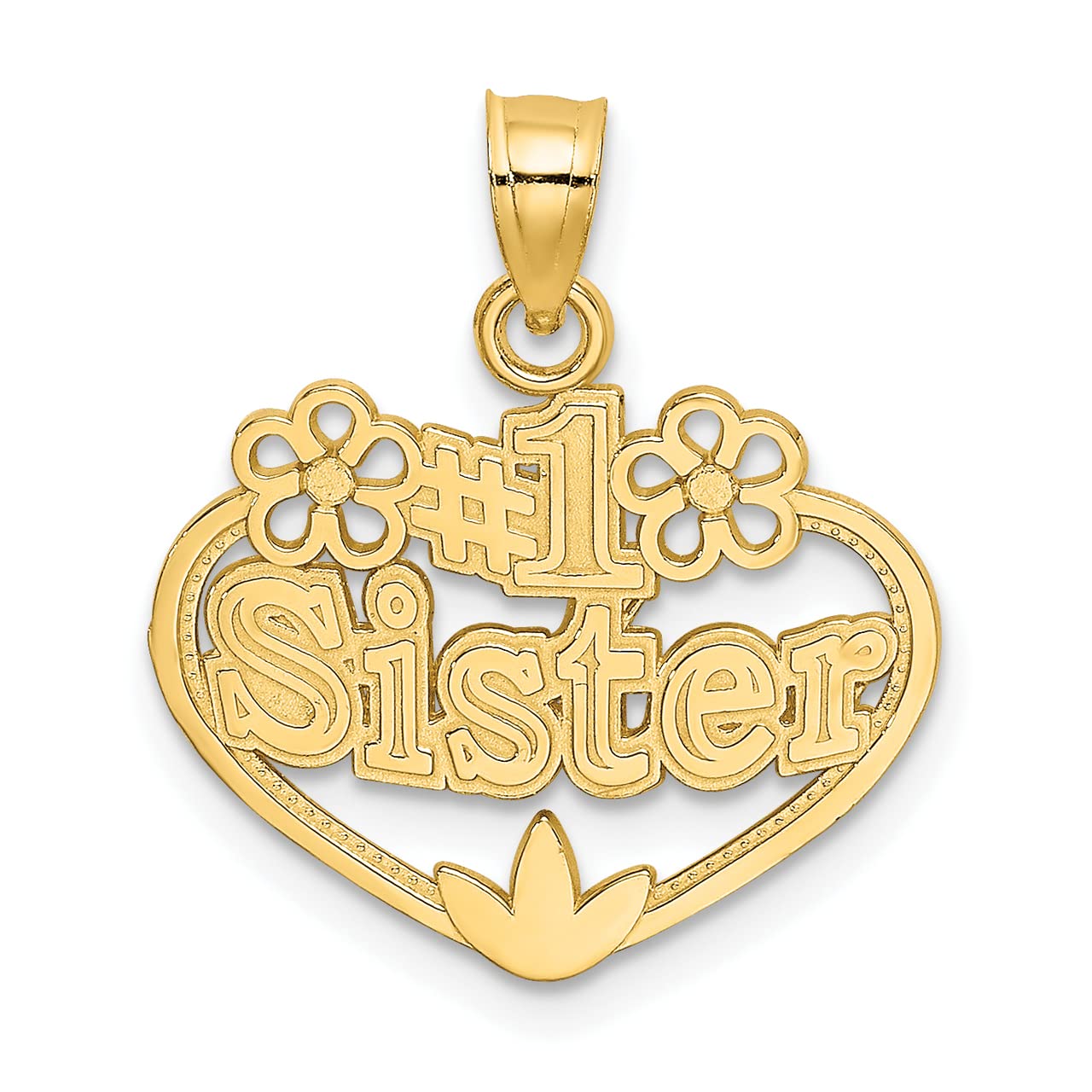 14k Yellow Gold #1 Sister in Heart Charm - Lex & Lu | Perfect Gift for Sisters, Best Friends & Loved Ones | Birthday, Anniversary, Christmas & Special Occasions
