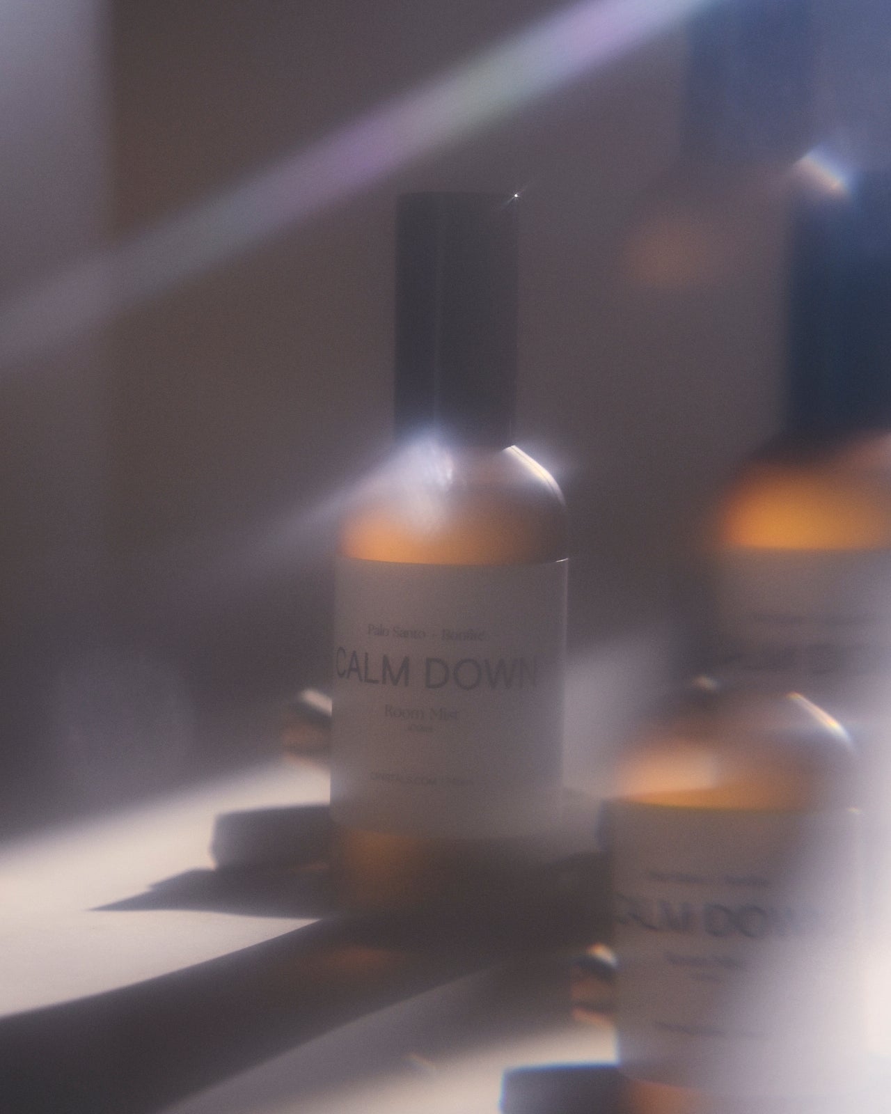 Calm Down Duo - Relaxing Lavender Scented Candle & Aromatherapy Room Mist Set for Stress Relief, Home Spa, Yoga, and Meditation