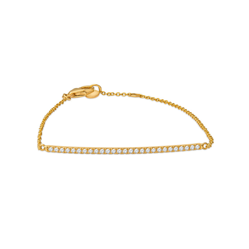 14K Gold Diamond Bar Bracelet for Women - Elegant Stackable Jewelry Gift for Birthday, Anniversary & Special Occasions