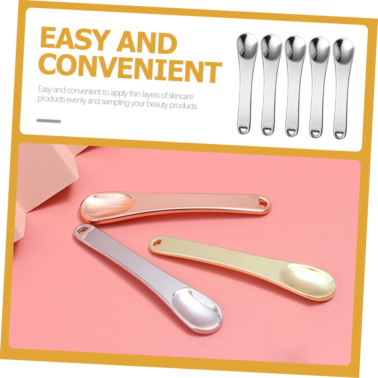 5-Piece Mini Cosmetic Spatula Set - Skin Care Scoop, Eye Cream Applicator & Lotion Spatula for Makeup, Skincare & Beauty Routine | Perfect for Travel, Salon & Home Use