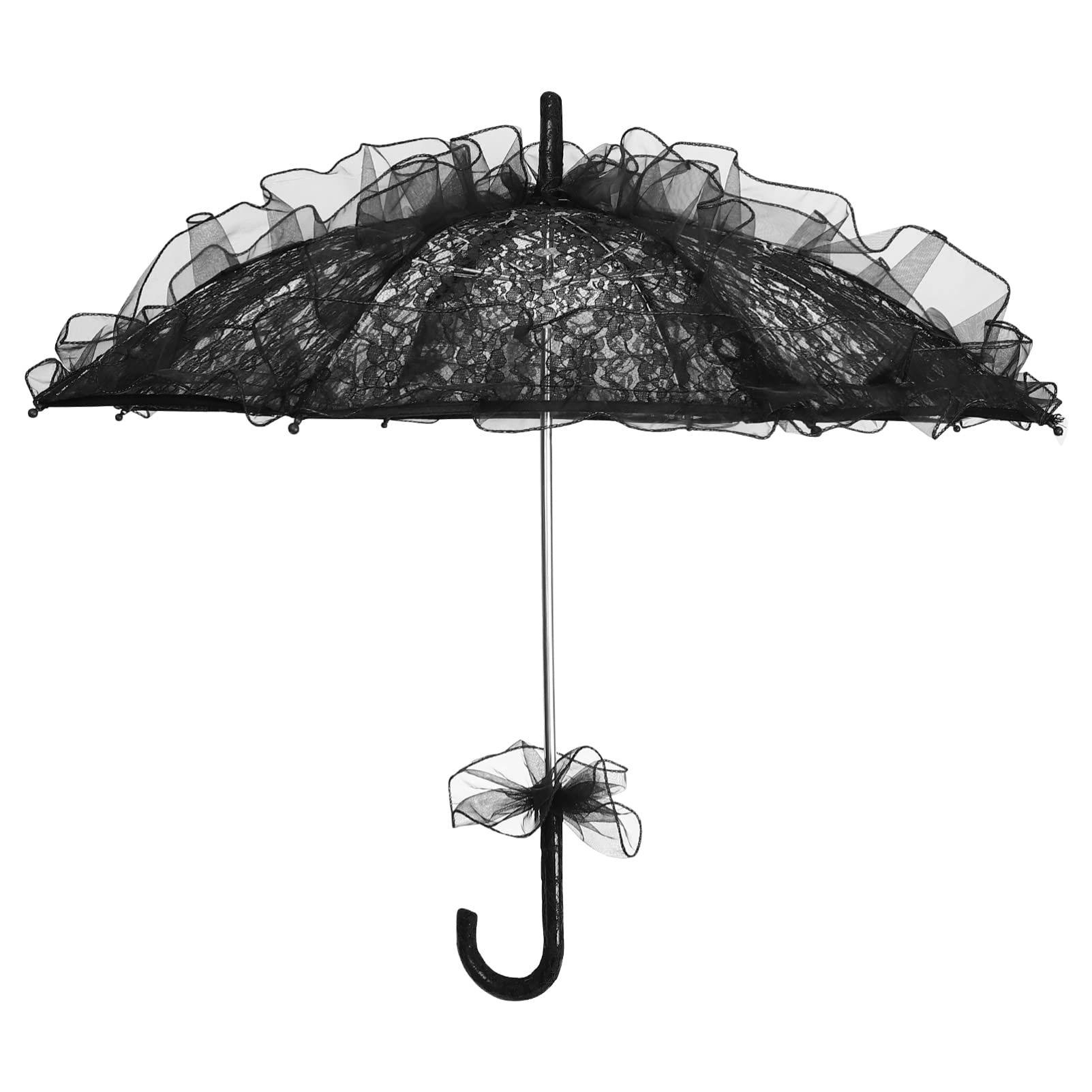 Vintage Black Lace Parasol Umbrella - Handmade Wedding Bridal Umbrella, Gothic Photoshoot Prop, Halloween Party Decoration - Perfect for Victorian Weddings, Gothic Photography & Halloween Events