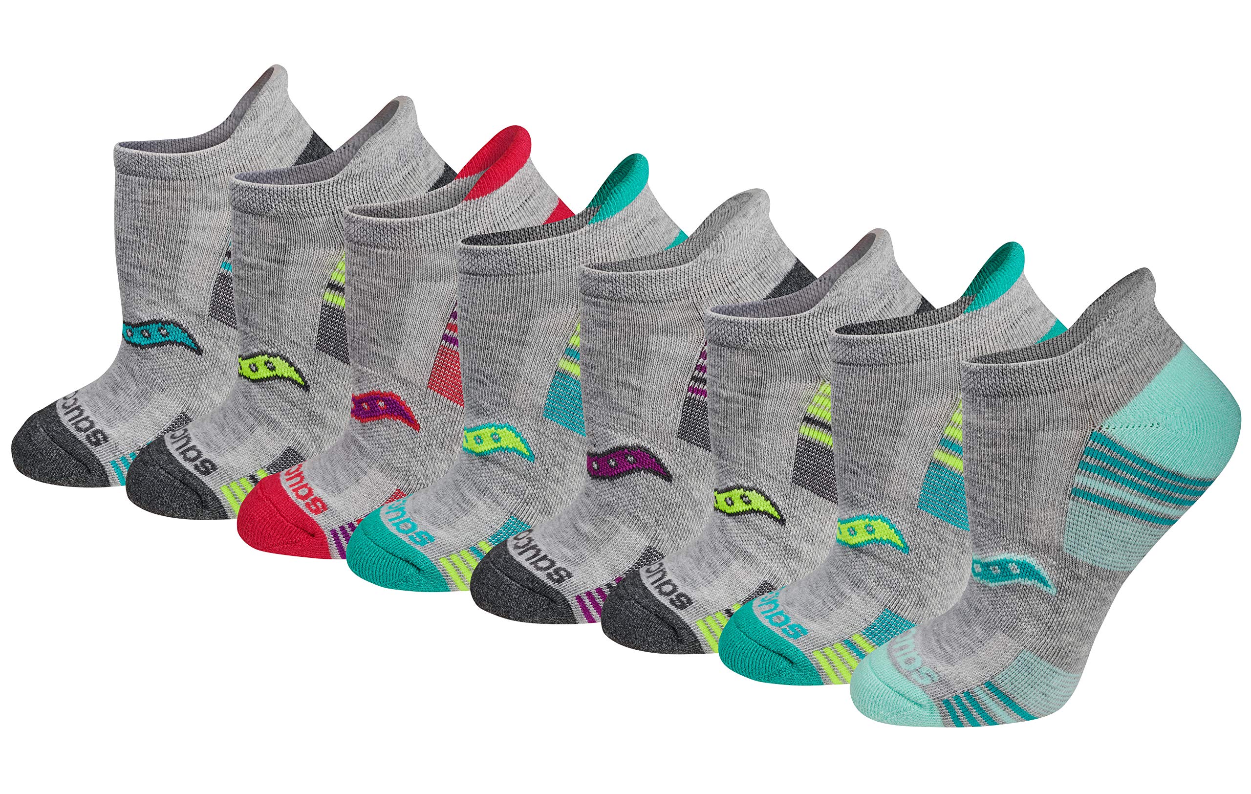 Saucony Women's Performance Heel Tab Athletic Socks 3-Pack - Breathable Running Socks for Gym, Workout & Sports - Comfortable Cushioned Socks for Marathon, Jogging & Active Lifestyle