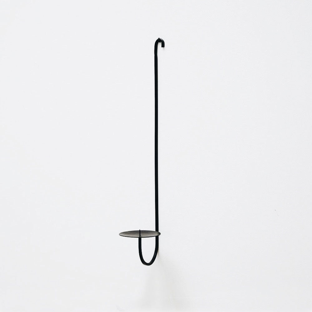 Hand Forged Iron Candle Holder - Single Arm Wall Mounted Rustic Home Decor for Living Room, Bedroom, Wedding & Outdoor Parties