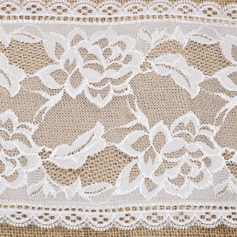 Amosfun 1pc Natural Jute Lace Table Runner for Christmas, Wedding, Home Decor - Macrame Linen Tablecloth & Table Flag - Perfect for Dining Tables, Buffets, and Party Decorations