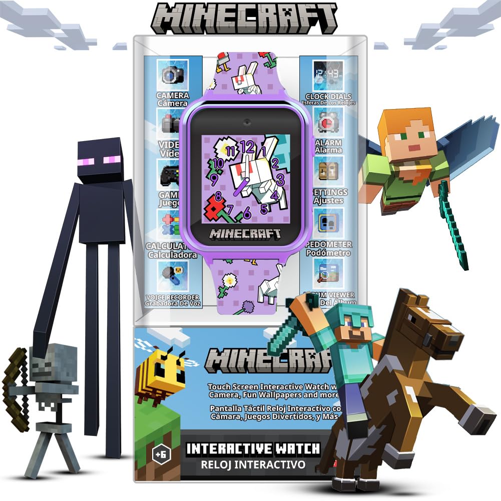 Minecraft Kids Smartwatch with Camera & Games - Fitness Tracker for Kids 5.5
