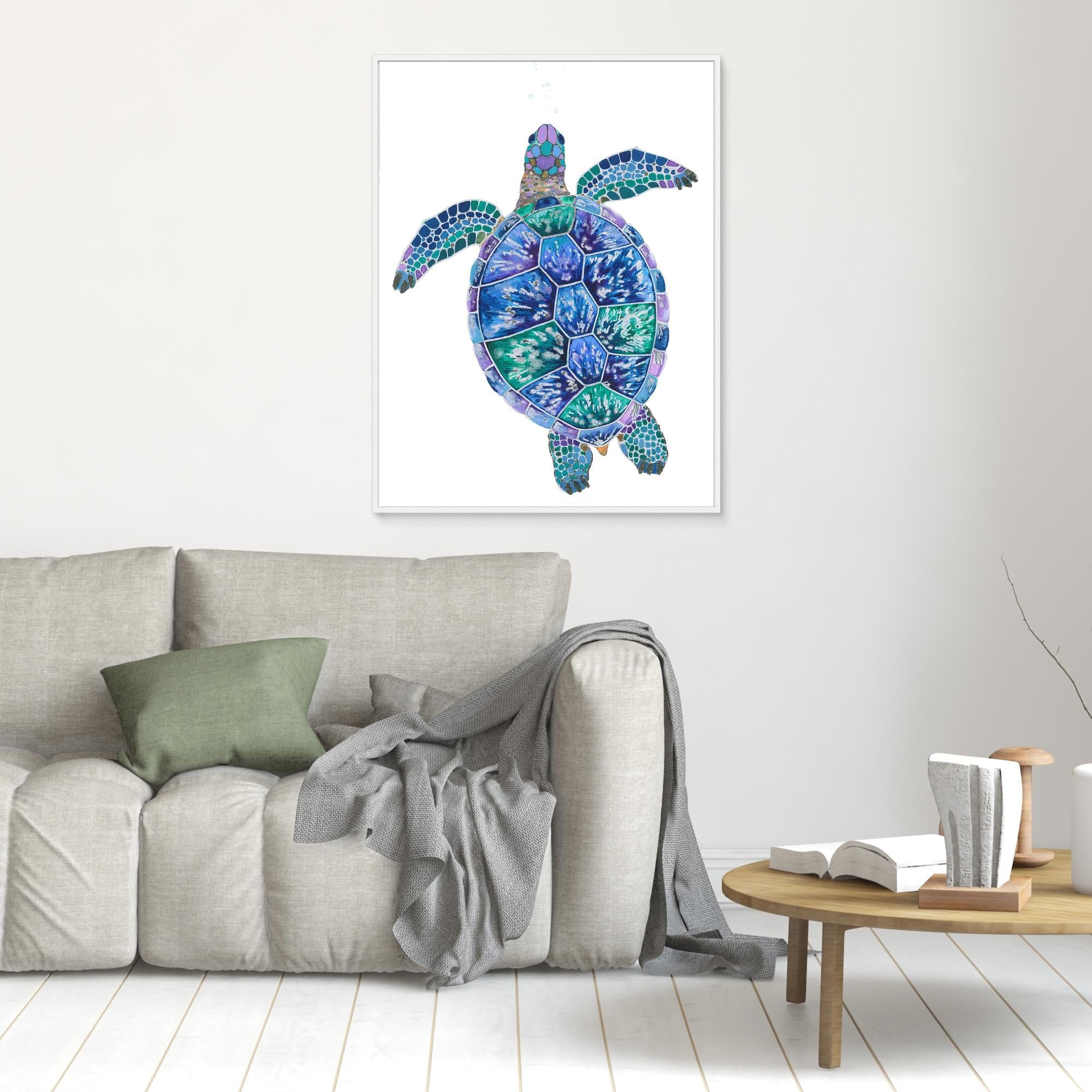 Blue Turtle Canvas Print by Isabelle Brent - Stunning Wall Art for Living Room, Bedroom & Office Decor