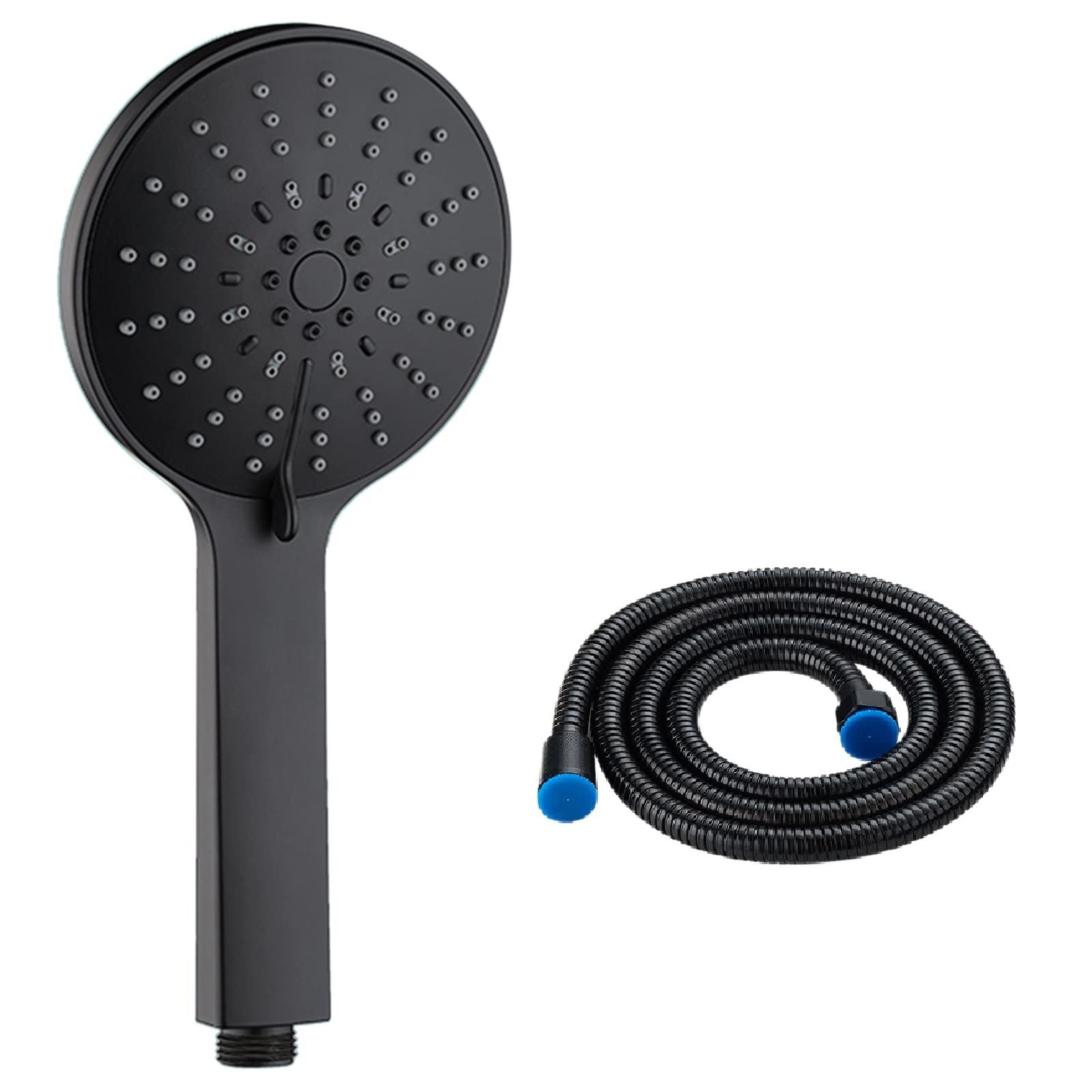 5-Spray High Pressure Handheld Shower Head with 1.5m Hose - Water Saving, Non-Clogging Shower Sprayer for Spa, Bathroom & RV - Black
