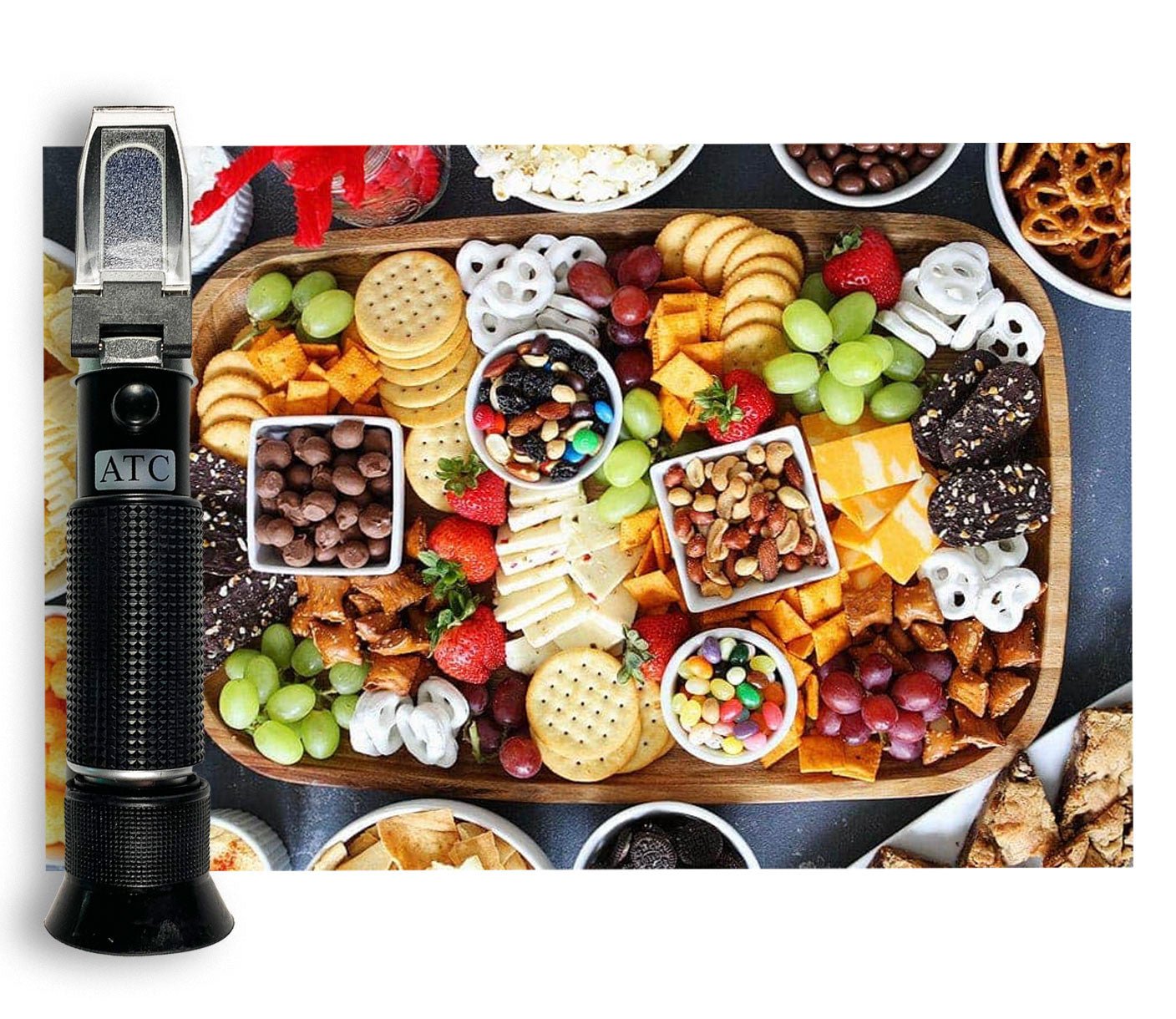 Digital Salinity and Brix Refractometer 0-28% Salt & 0-32% Brix with ATC - Perfect for Aquariums, Hydroponics, Food Processing & Home Brewing