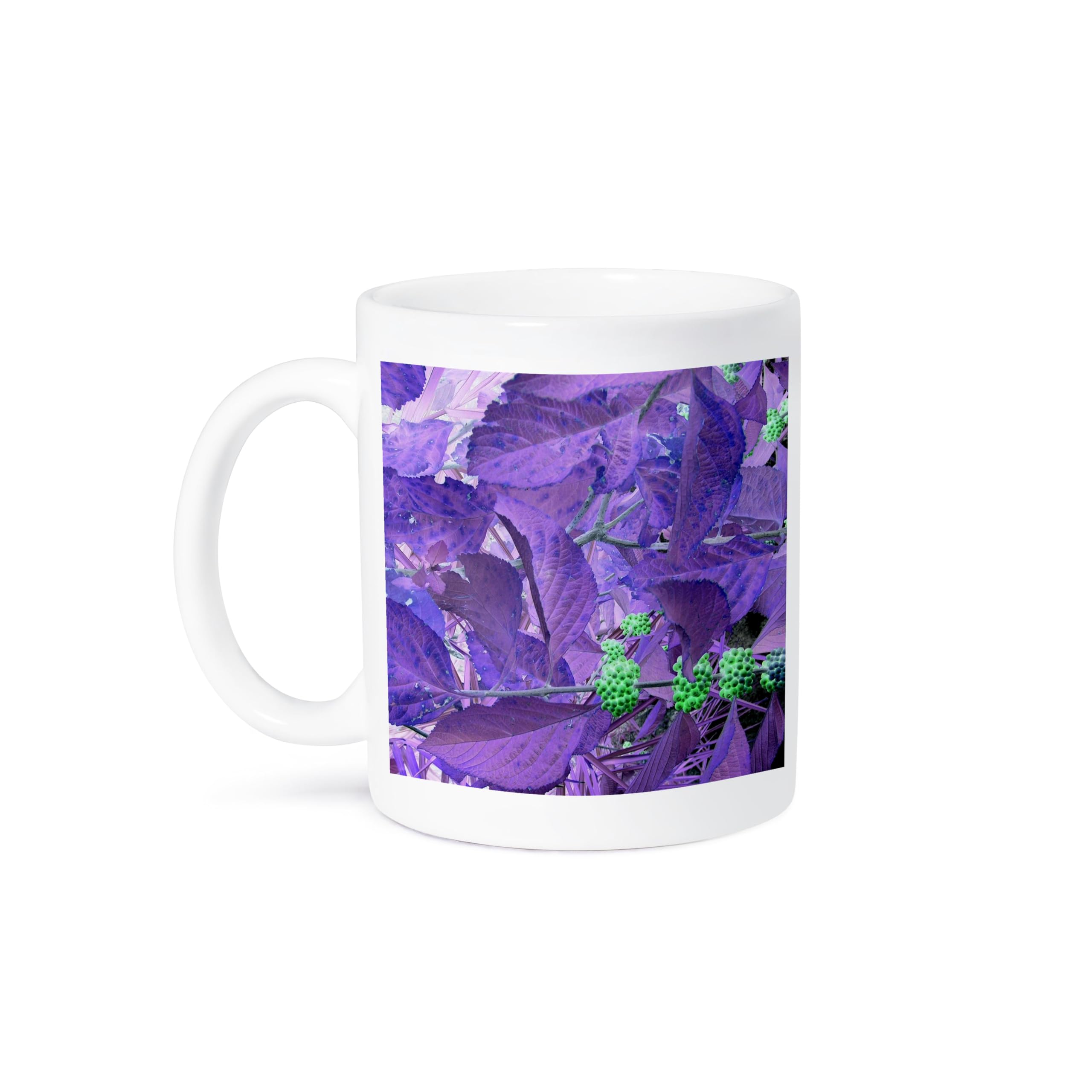 3D Rose Purple Leaves Ceramic Coffee Mug - 11 oz, Perfect for Home, Office & Gifts - Microwave & Dishwasher Safe