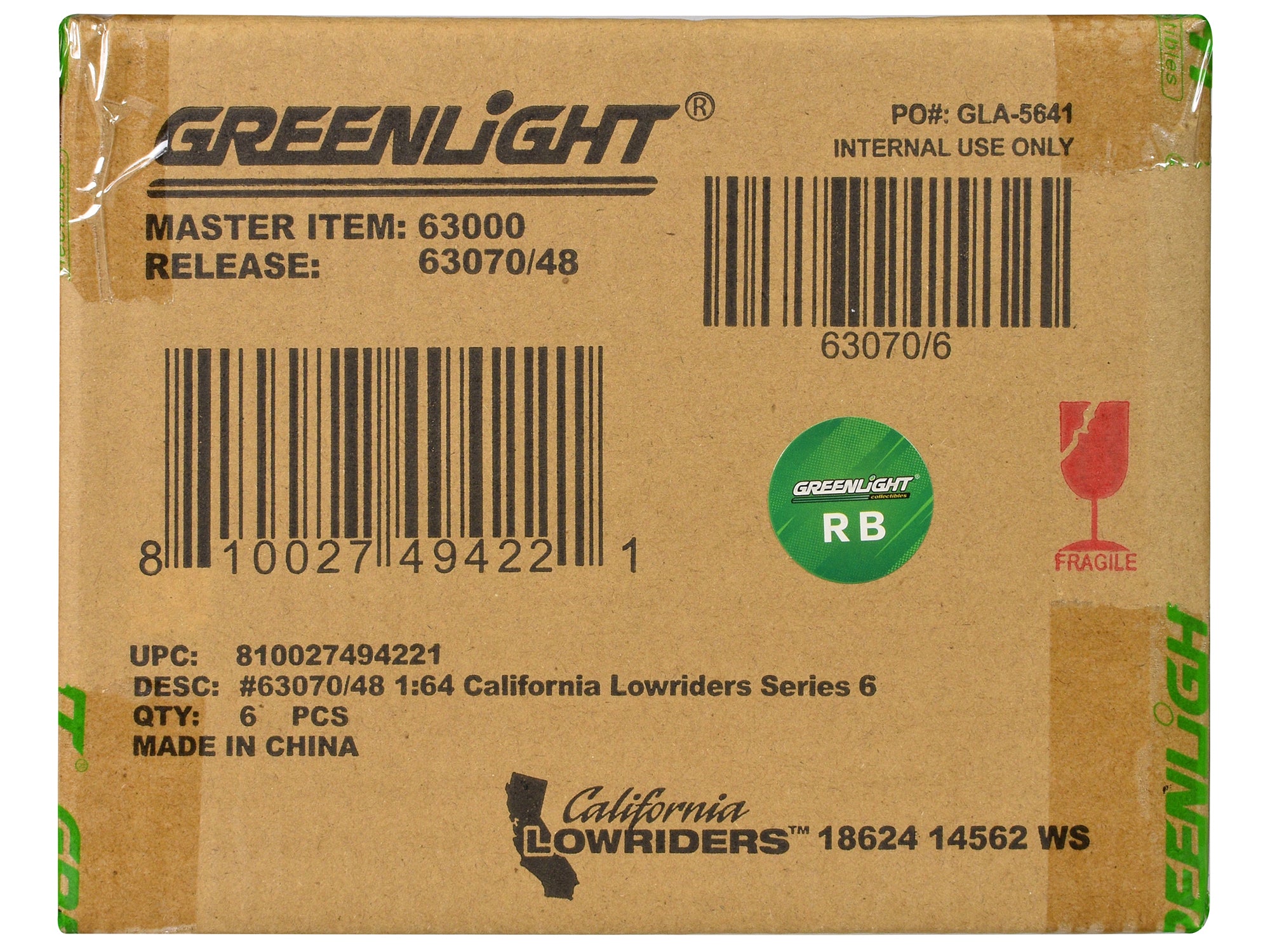 Greenlight 1/64 Scale California Lowriders Diecast Model Car Set - 6 Piece Collectible Series | Perfect for Car Enthusiasts, Display Cases & Gift Giving