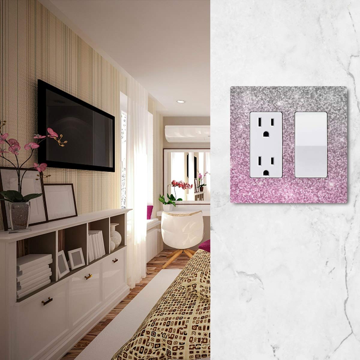 Pink Light Switch Cover Plate - Decorative Wall Plate for Bedroom, Kitchen & Home Decor - Easy Installation & Stylish Upgrade for Any Room