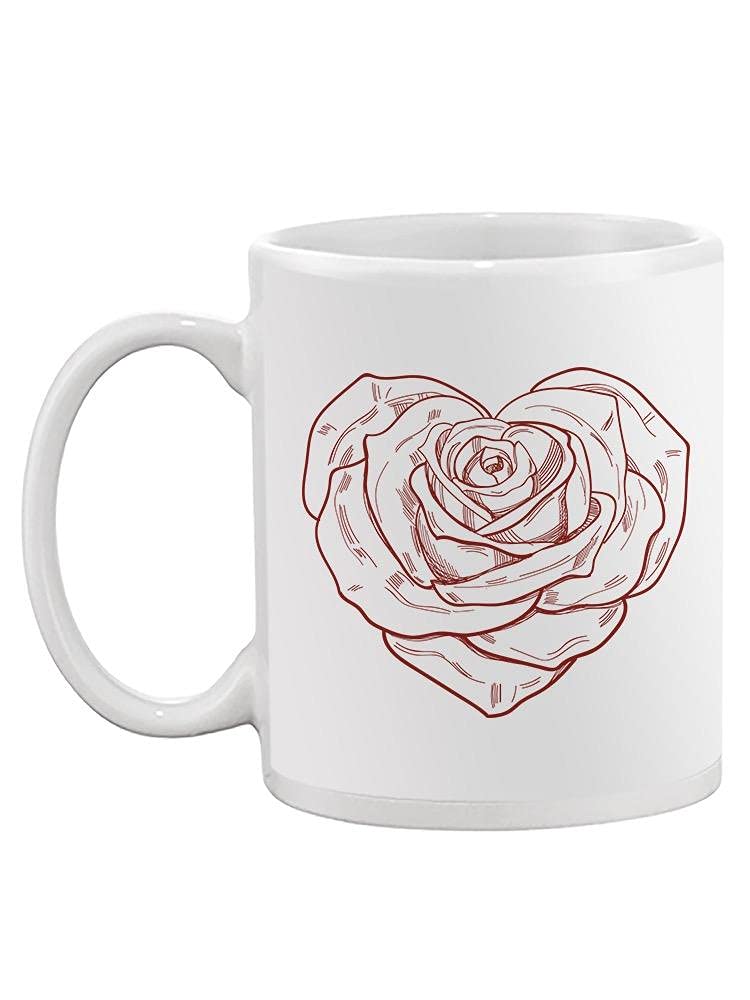 Rose Heart Mug - Romantic Coffee Cup for Couples, Valentine's Day Gift, Cute Tea Cup with Floral Design - Perfect for Anniversaries, Wedding Gifts & Cozy Coffee Moments at Home