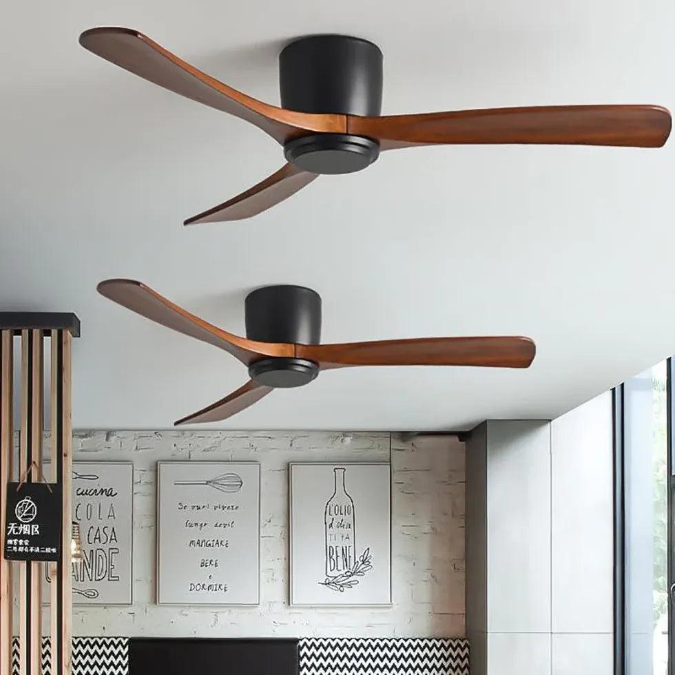 3-Blade Wood Grain Ceiling Fan with Light - Modern Farmhouse Style for Living Room, Bedroom, and Outdoor Spaces - Energy Efficient Cooling & Stylish Lighting Solution