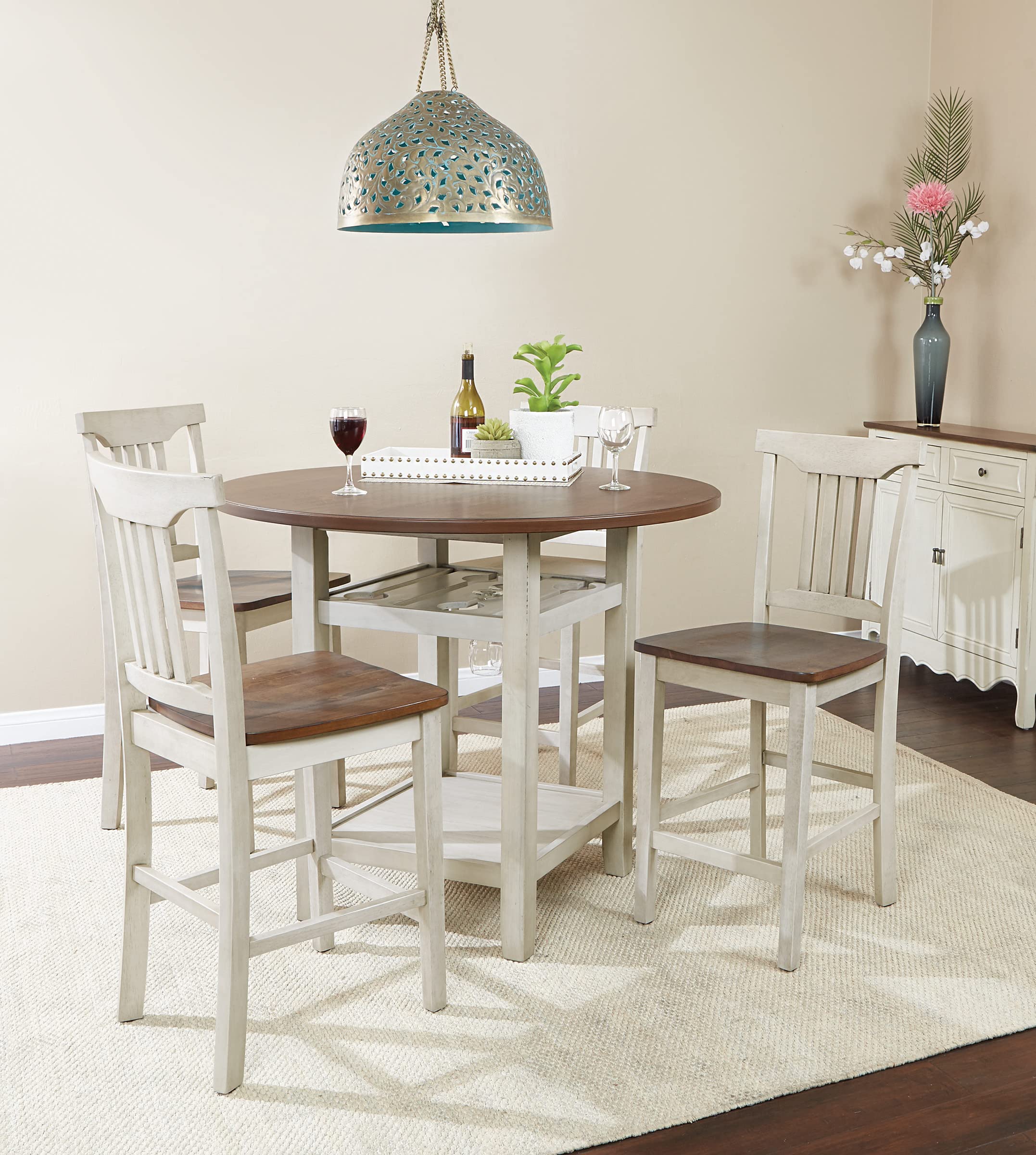 OSP Home Furnishings 3-Piece Pub Table Set with Stools - Perfect for Kitchen, Bar, or Outdoor Dining Area