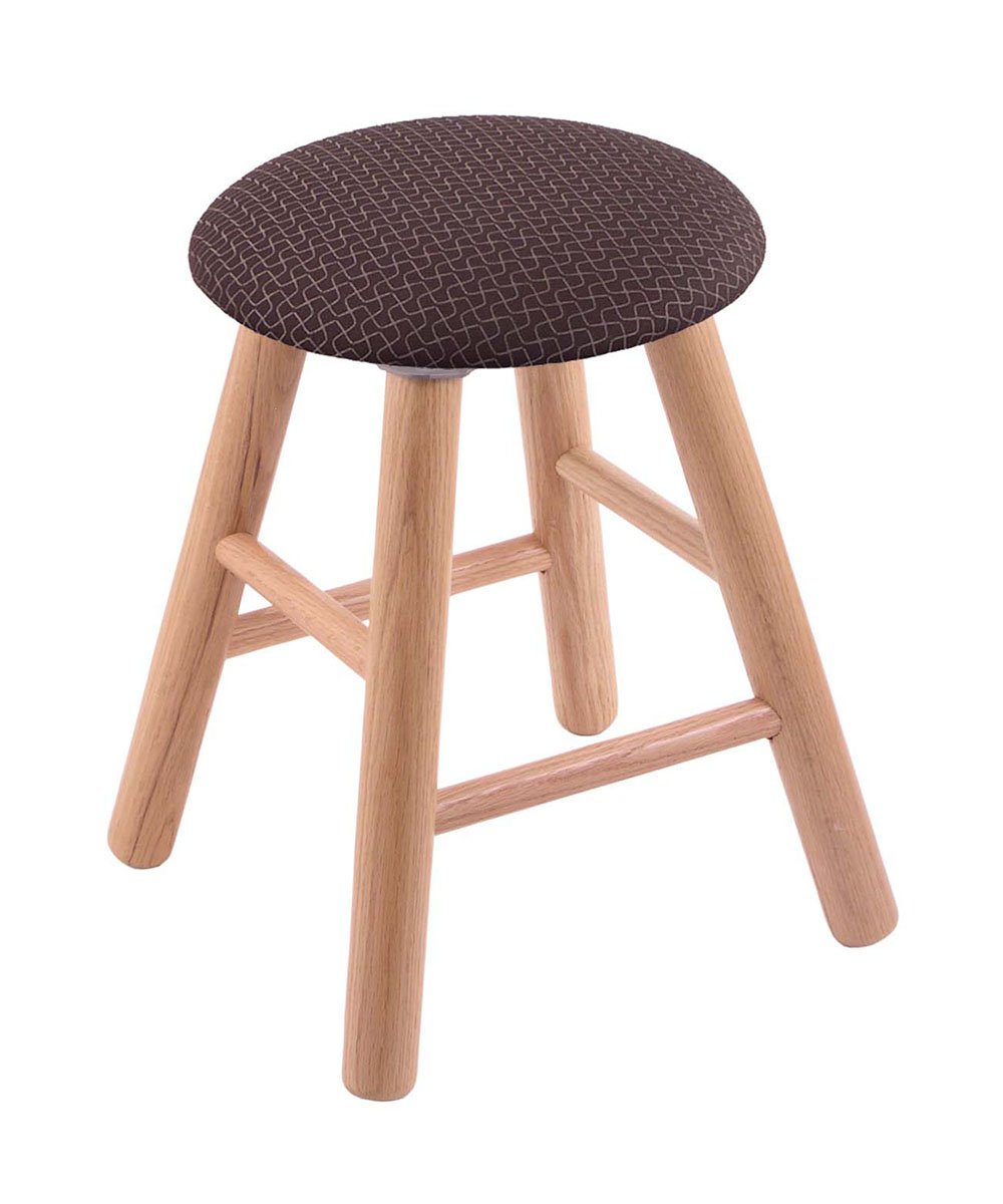 Oak Round Cushion Vanity Stool with Smooth Legs & Natural Finish - 360° Swivel Axis Truffle Seat for Bedroom, Dressing Room & Makeup Area